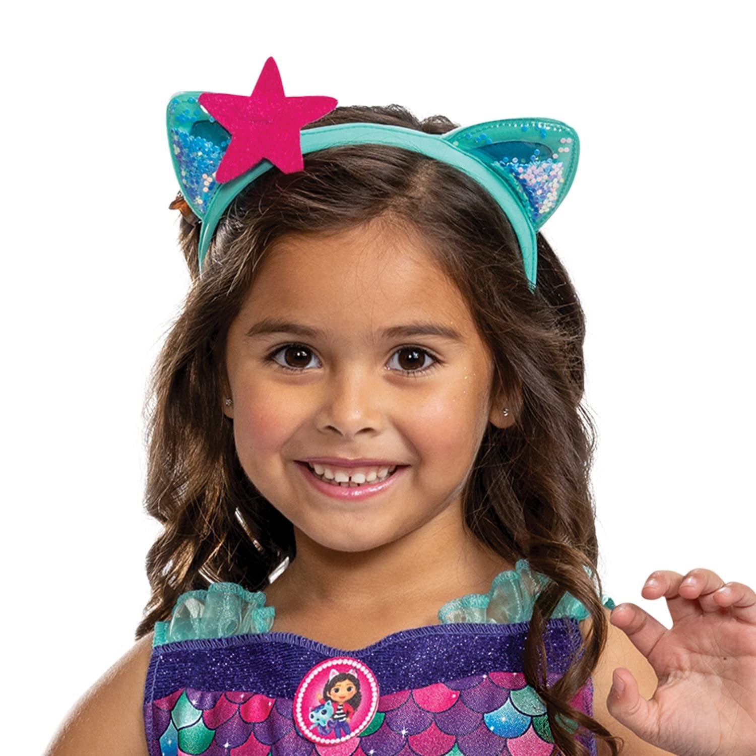 Mercat Costume, Official Gabby's Dollhouse Classic Headpiece and Costume for Kids, Size (3T-4T)