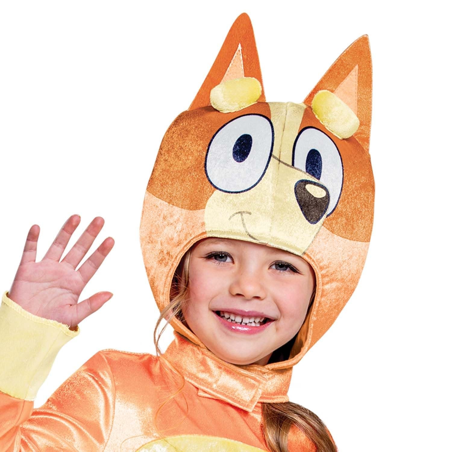 Disguise Bingo Costume for Kids, Official Bluey Character Outfit with Jumpsuit and Mask, Classic Toddler Size Medium (3T-4T)