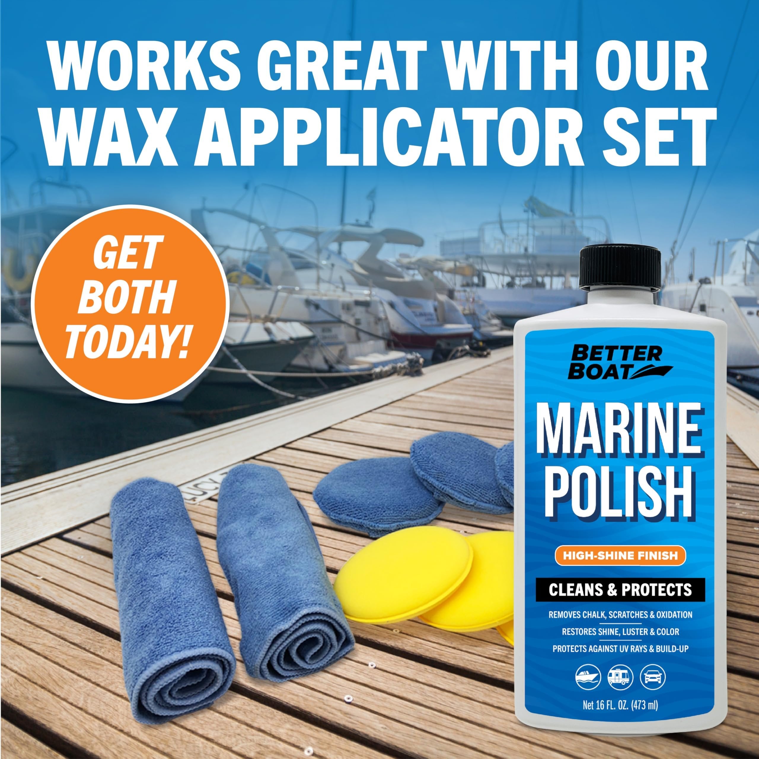 Boat Wax and Marine Polish with Carnauba Wax for High Gloss Gel Coat Restorer and Boat Cleaner for Fiberglass Metal Painted Surfaces Marine Wax for Boats RV Wax and Cars and UV Boat Wash Restoration