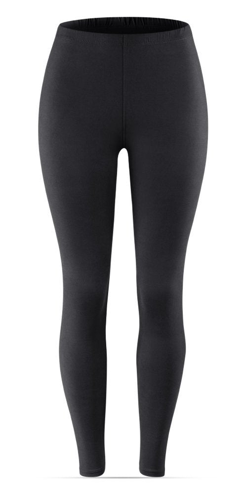 SATINA High Waisted Leggings for Women | Full Length | 1 Inch Waistband (Black, Plus Size)