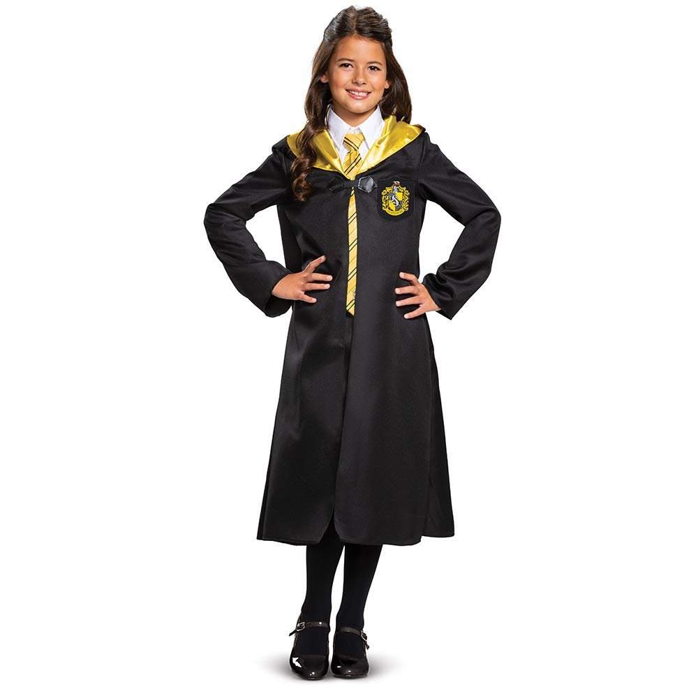 Disguise Harry Potter Hufflepuff Robe, Official Wizarding World Costume Robes, Classic Kids Size Dress Up Accessory, Child Size Small (4-6), Black & Yellow
