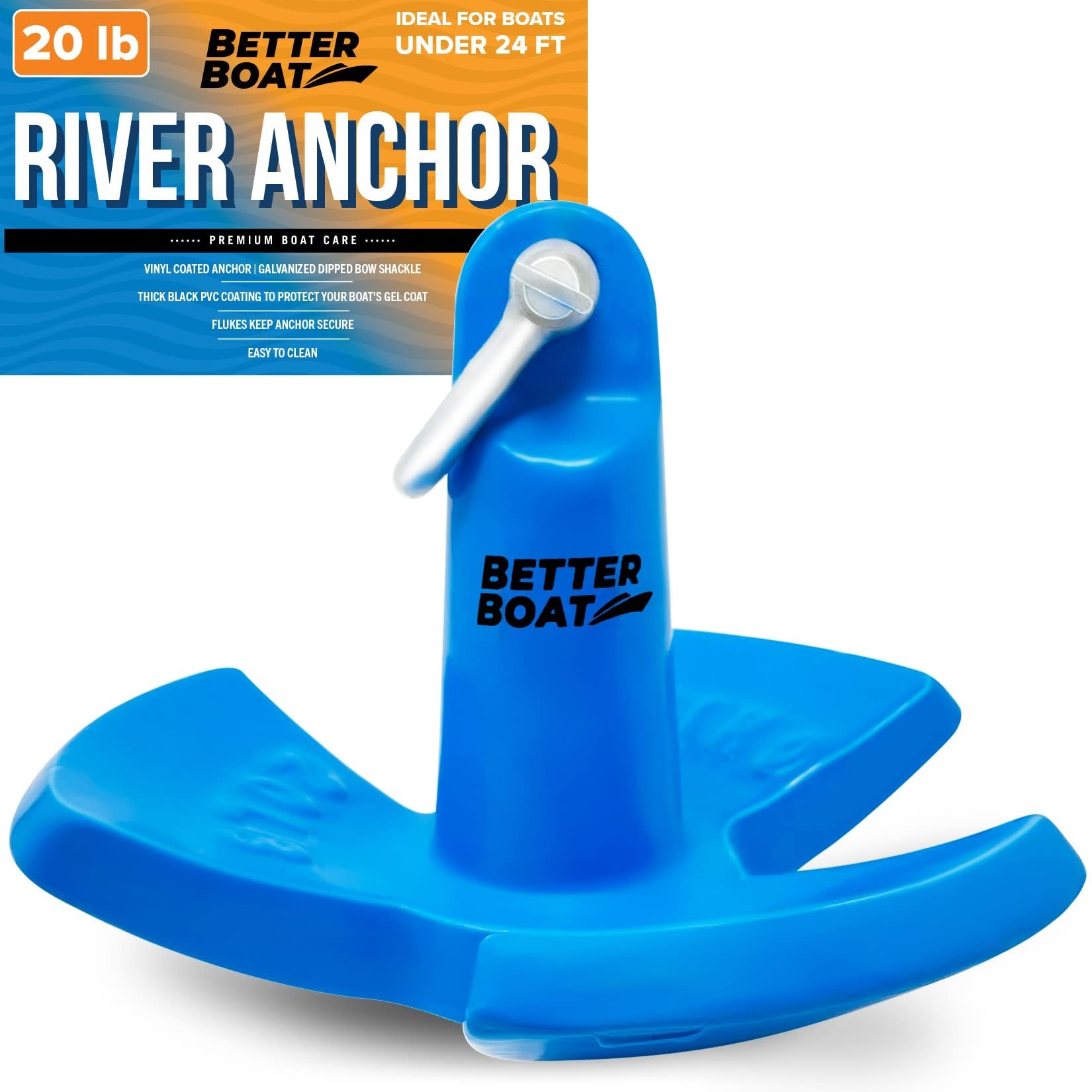 River Anchor 20lb Boat Anchor Mushroom Anchor 20 lb River Anchors for Boats Coated Anchor Marine Grade Pontoon or Boats 15, 16, 18 or 20 Foot Boat Anchors 12 20 or 30 Pound