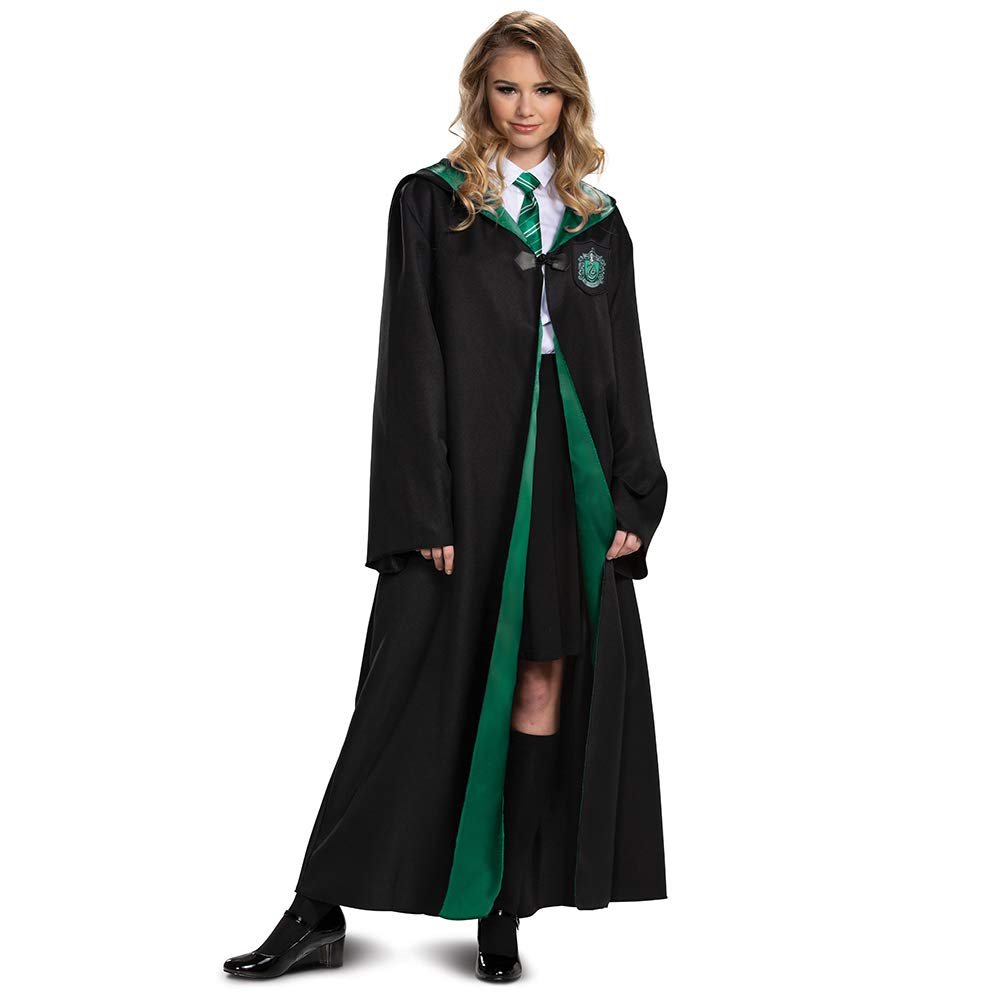 Disguise unisex adult Slytherin Costume Outerwear, Black & Green, XL 42-46 US