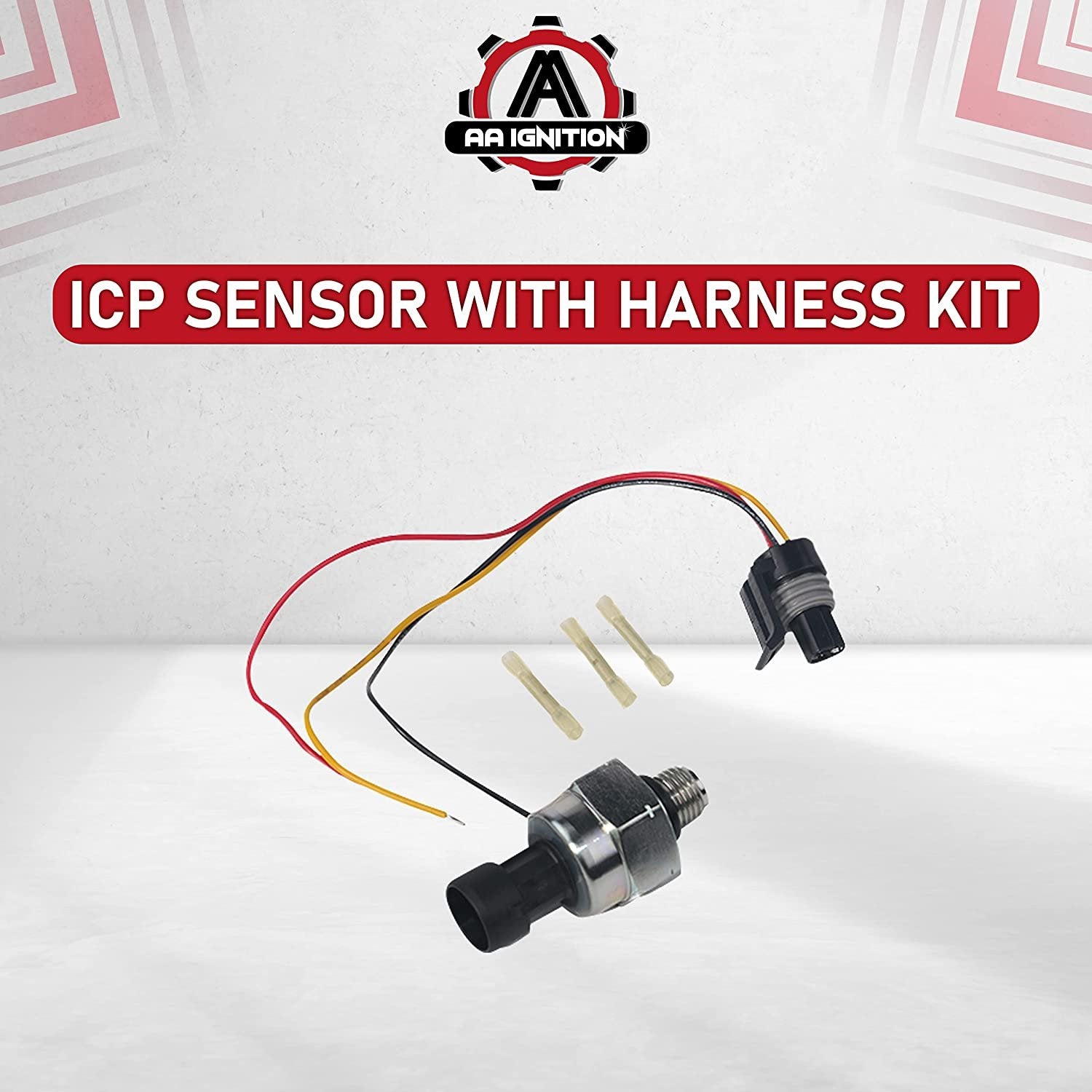 ICP Sensor with Harness Kit, Injection Control Pressure, Compatible with Ford Vehicles - 7.3 Powerstroke E350, F250, F-350 Super Duty - Replaces F6TZ-9F838-A, F4TZ9F838A, 1807329C92, CM5227