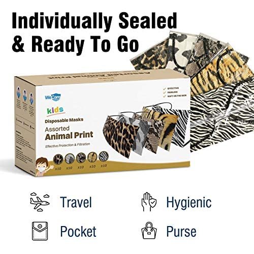 WECARE 50 Box, Varierty Pack - Animal Print kids