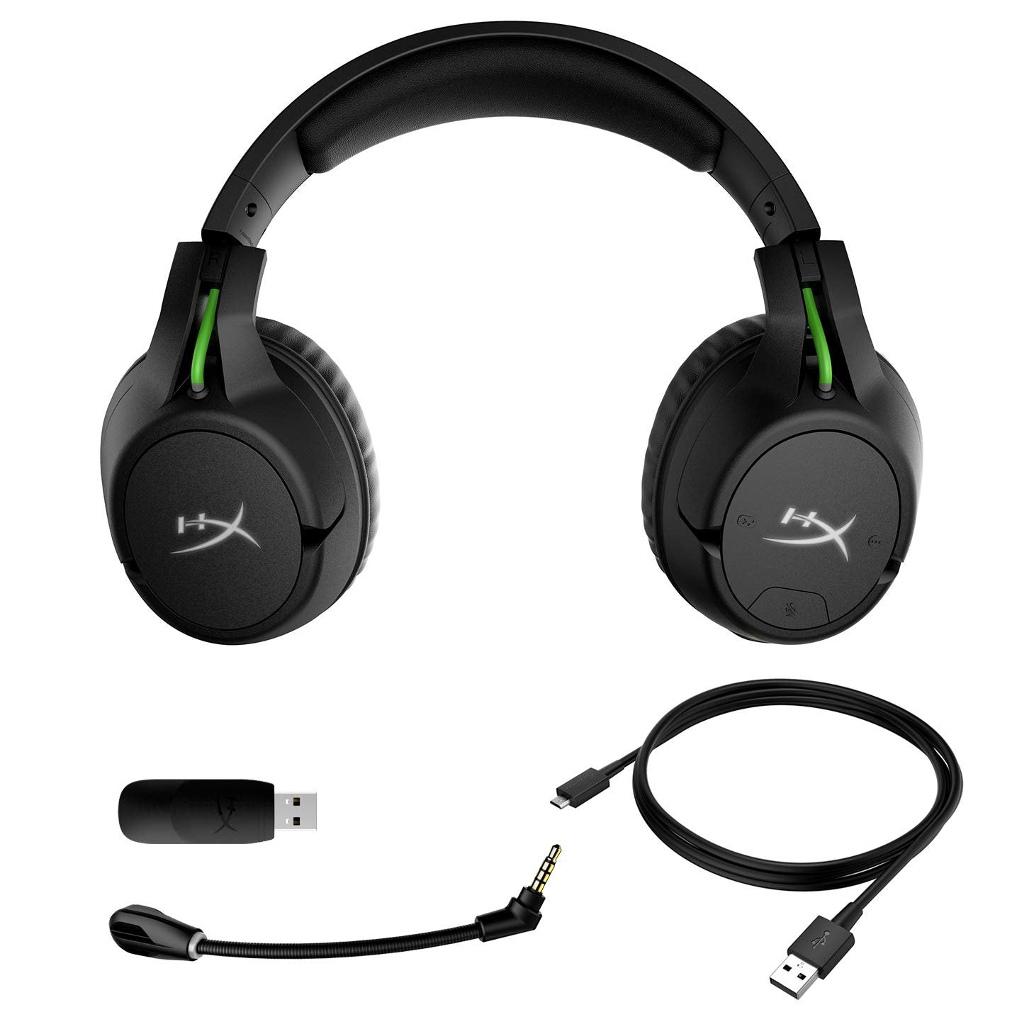 HyperX CloudX Flight - Wireless Gaming Headset, Official Xbox Licensed, Compatible with Xbox One and Series X|S, Game and Chat Mixer, Memory Foam, Detachable Noise-Cancellation Microphone,Black/ Green