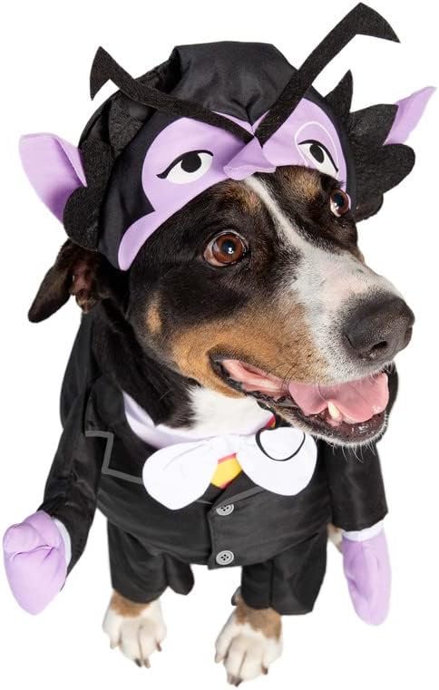 Pet Krewe The Count Vampire Dog Costume & Cat Costume Medium Size | Sesame Street Dracula Monster Pet Costumes for Dogs and Cats | Perfect for Halloween, Birthdays, Parties, Photoshoots
