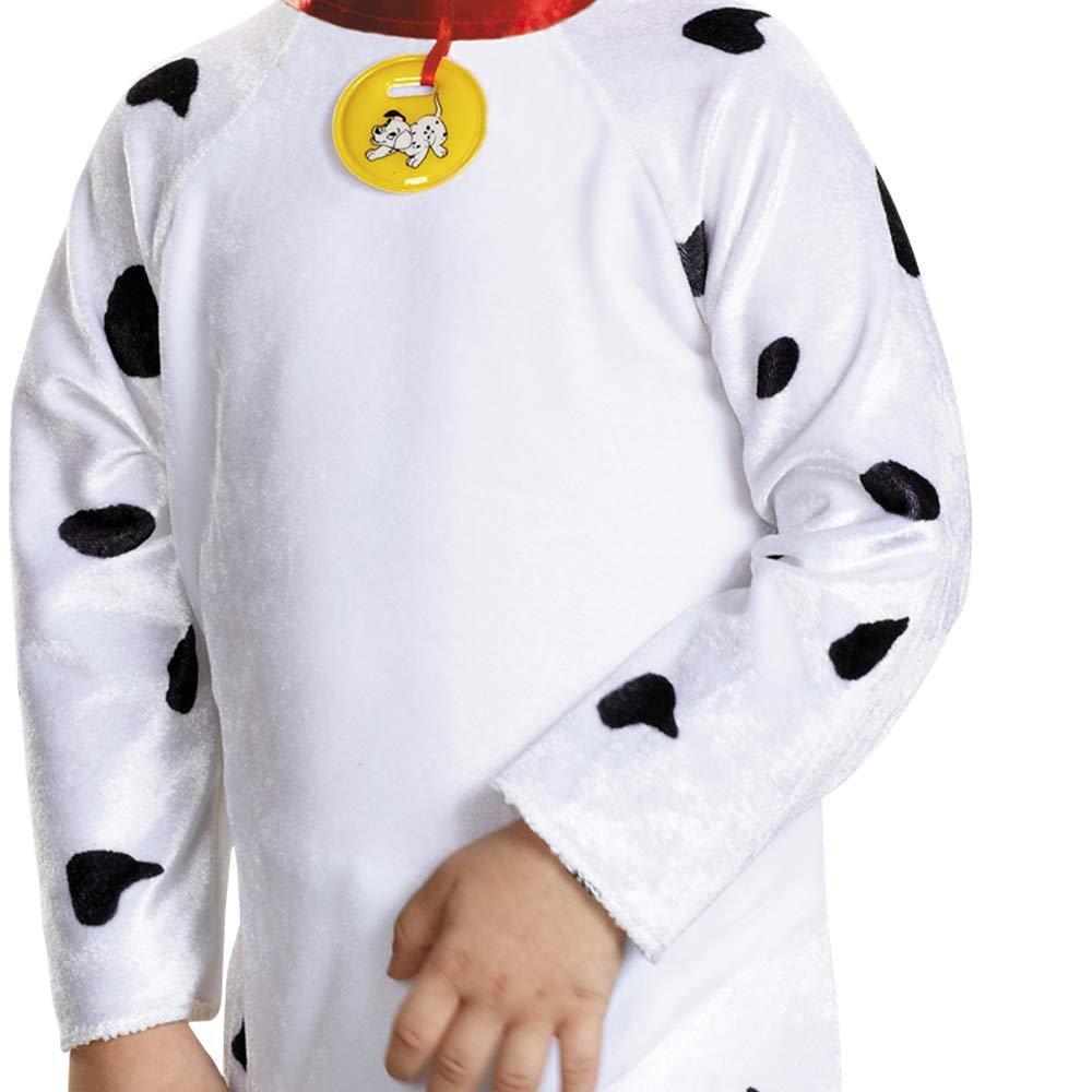 Dalmatian Costume for Toddlers, Officially Licensed 101 Dalmatians Costume Jumpsuit and Headpiece, Classic Toddler Size Small (2T) Multicolored