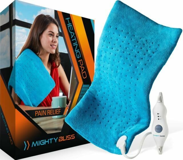 MIGHTY BLISS Electric Heating Pad for Back Pain, Cramps, Arthritis Relief -...