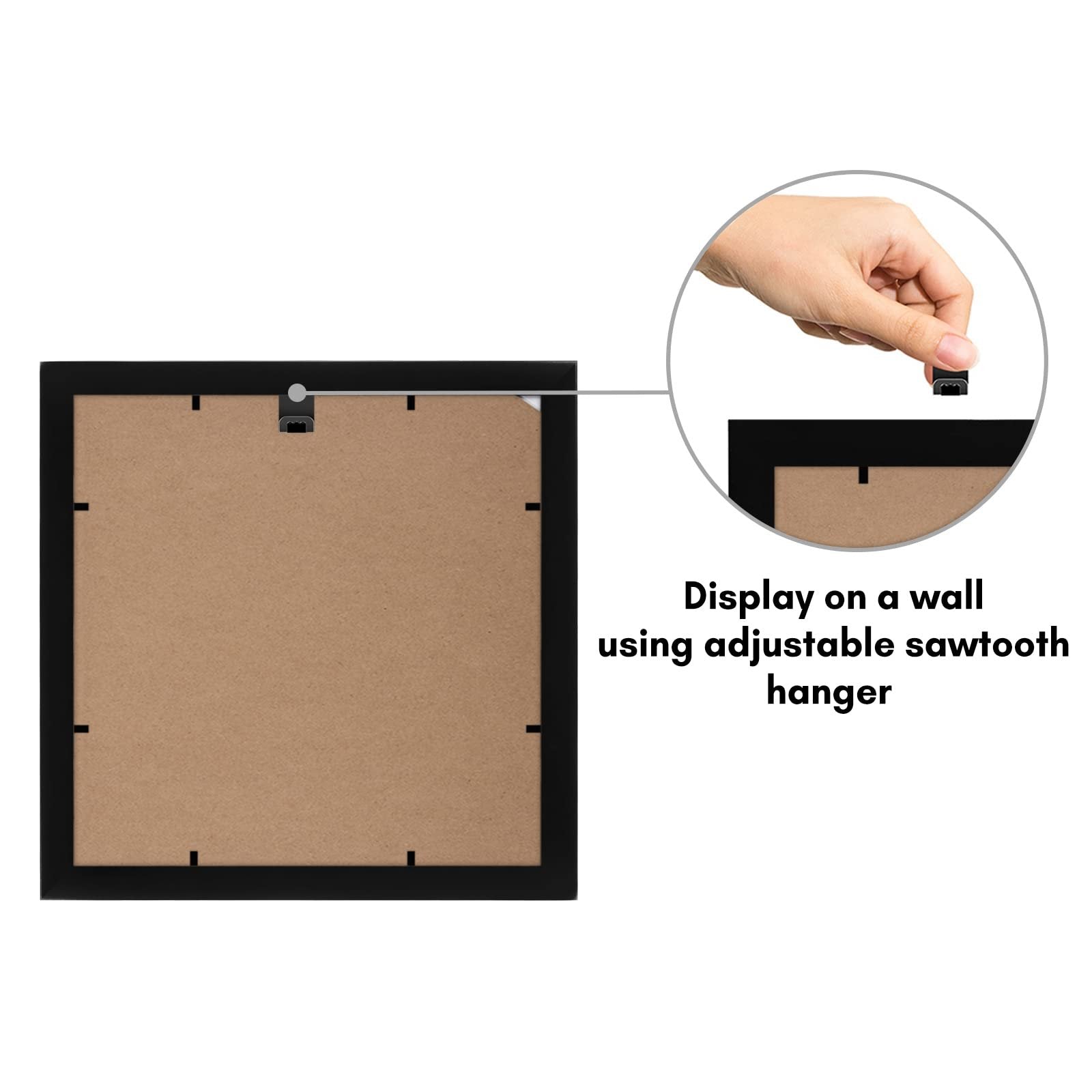 Americanflat 10x10 Collage Picture Frame in Black - Displays Four 4x4 Frame Openings - Engineered Wood Square Picture Frame with Shatter Resistant Glass, and Includes Hanging Hardware for Wall