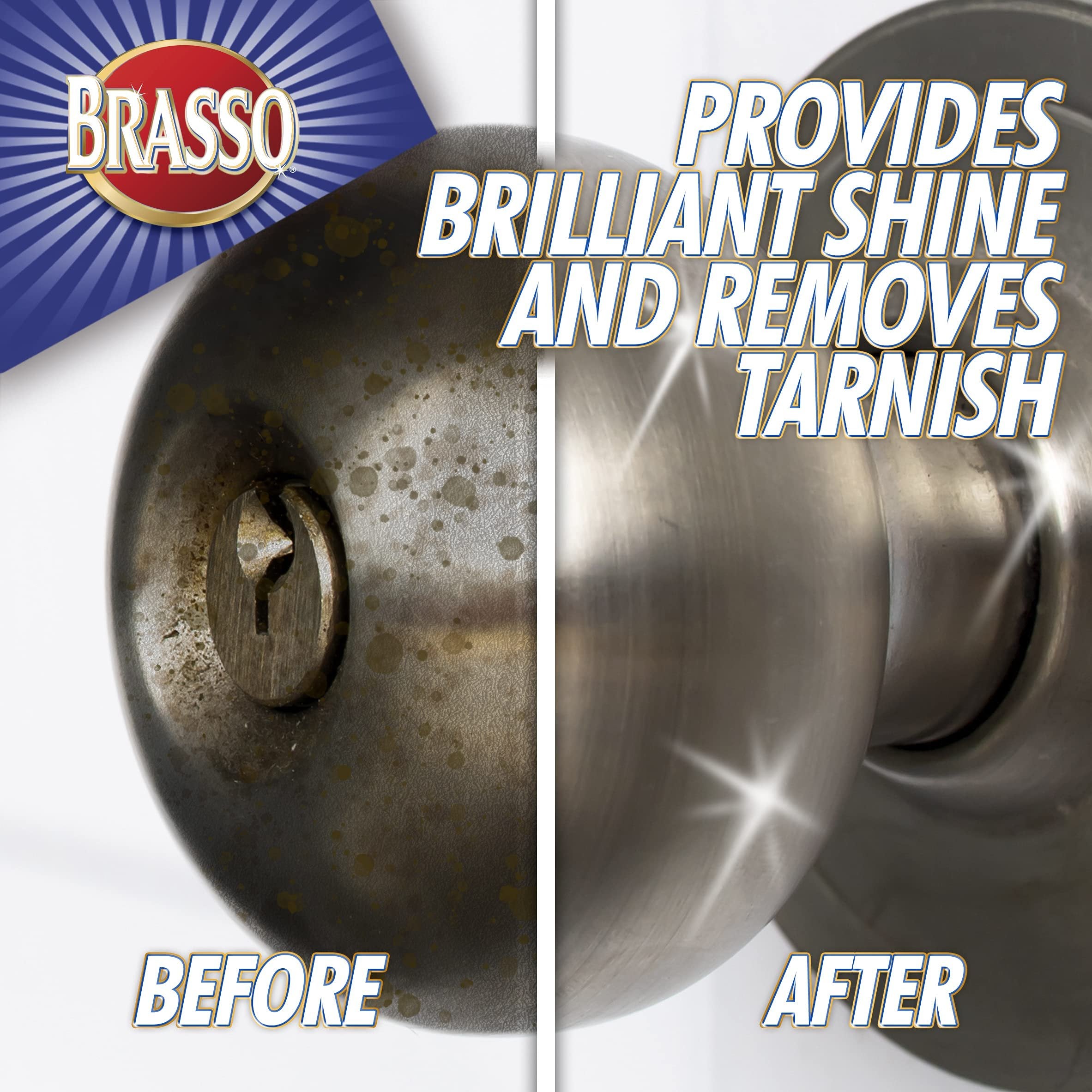 Brasso Metal Polish, 8 oz Bottle for Brass, Copper, Stainless, Chrome, Aluminum, Pewter & Bronze (Pack of 8)