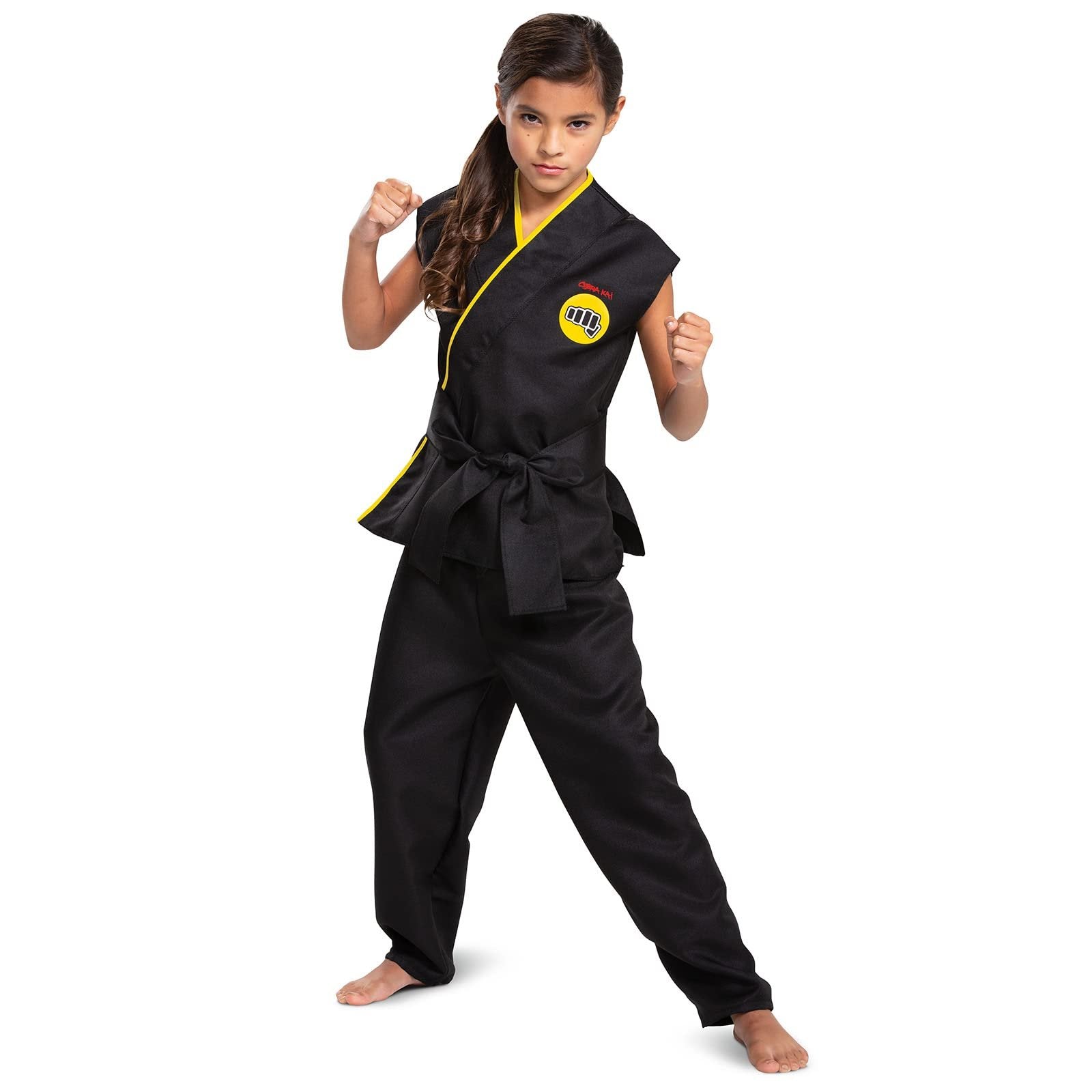 Disguise Cobra Kai Costume for Kids, Official Cobra Kai Costume Kids Gi with Black Belt, Child Size Small (4-6)