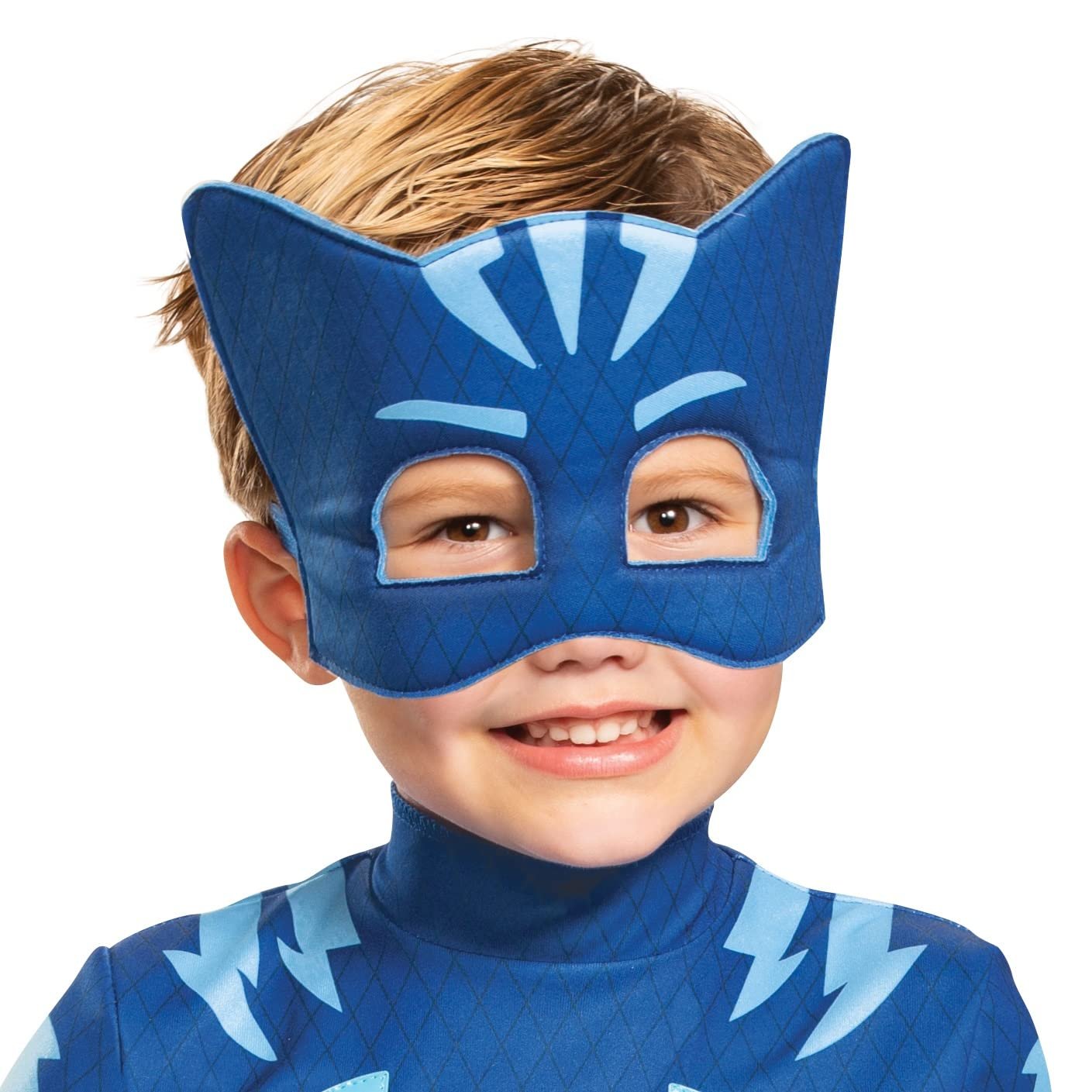 Disguise PJ Masks Catboy Costume, Deluxe Kids Light Up Jumpsuit Outfit and Character Mask, Toddler Size Small (2T) Blue