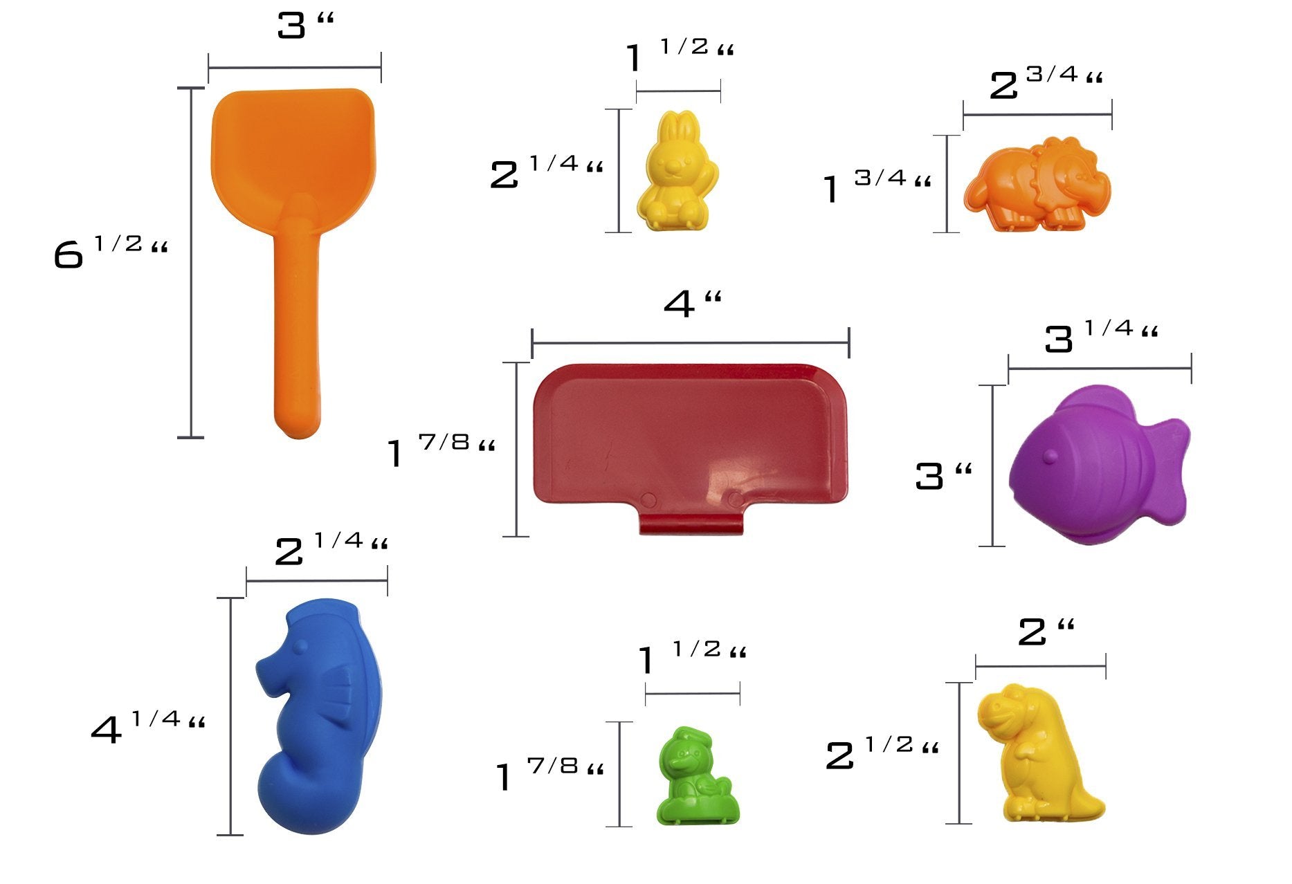 CoolSand Animal Sand Molds & Tools Kit (36 Pcs) - Works with All Other Play Sand Brands - Includes: 10 Dinosaurs, 10 Animals & 12 Beach Molds, & 4 Tools - Sand Not Included