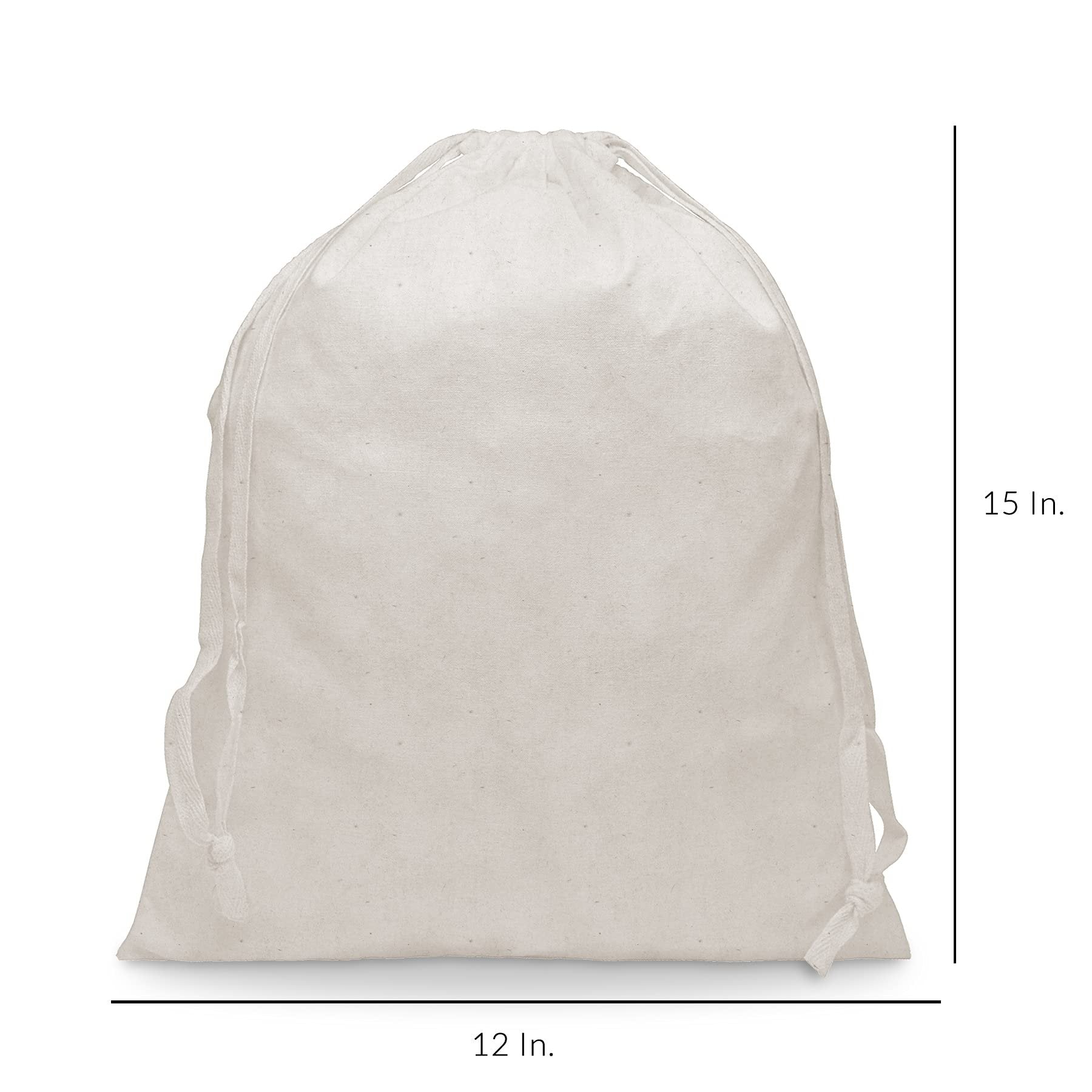 Canvas Drawstring Bags - 12 Pack 12x15 Inch Large Natural Muslin Cotton Cloth Pouches in Bulk, Large Cloth Fabric Pouch for Jewelry, Gifts, Candy, Parties, Wedding Favors, Soaps, Treats, Crafts