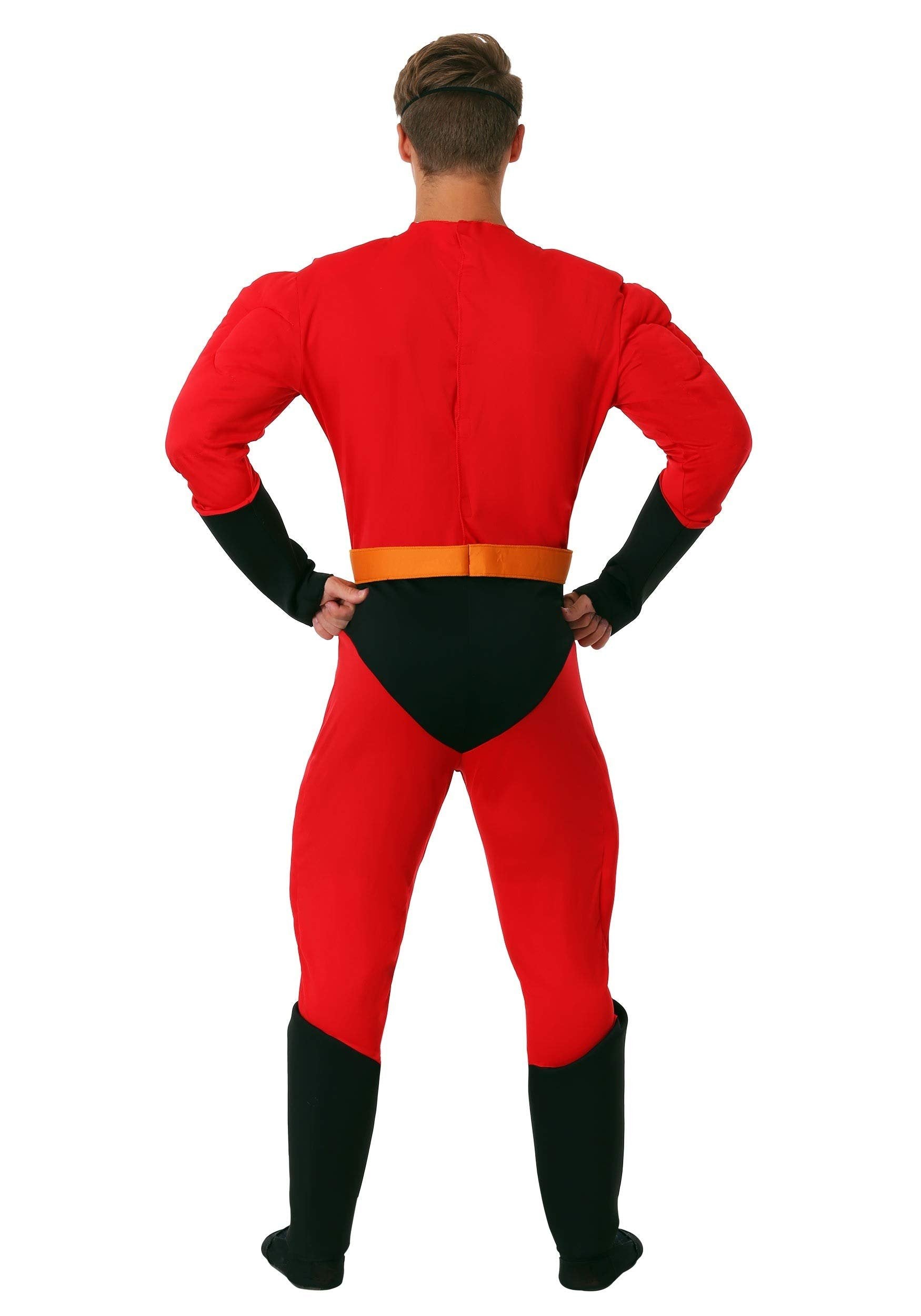 Disguise Men's Plus Size Mr. Incredible Deluxe Muscle Adult Costume, red, XXL (50-52)