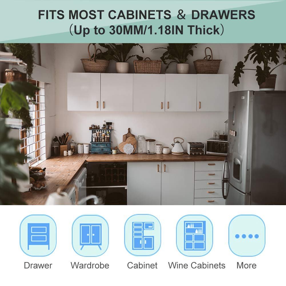 Eco-Baby Magnetic Cabinet Locks for Babies - Magnetic Baby Proofing Cabinet Locks, Child Locks for Cabinets Drawers Doors - Easy Installation No Drilling or Tools Required (8 Pack and 2 Keys)