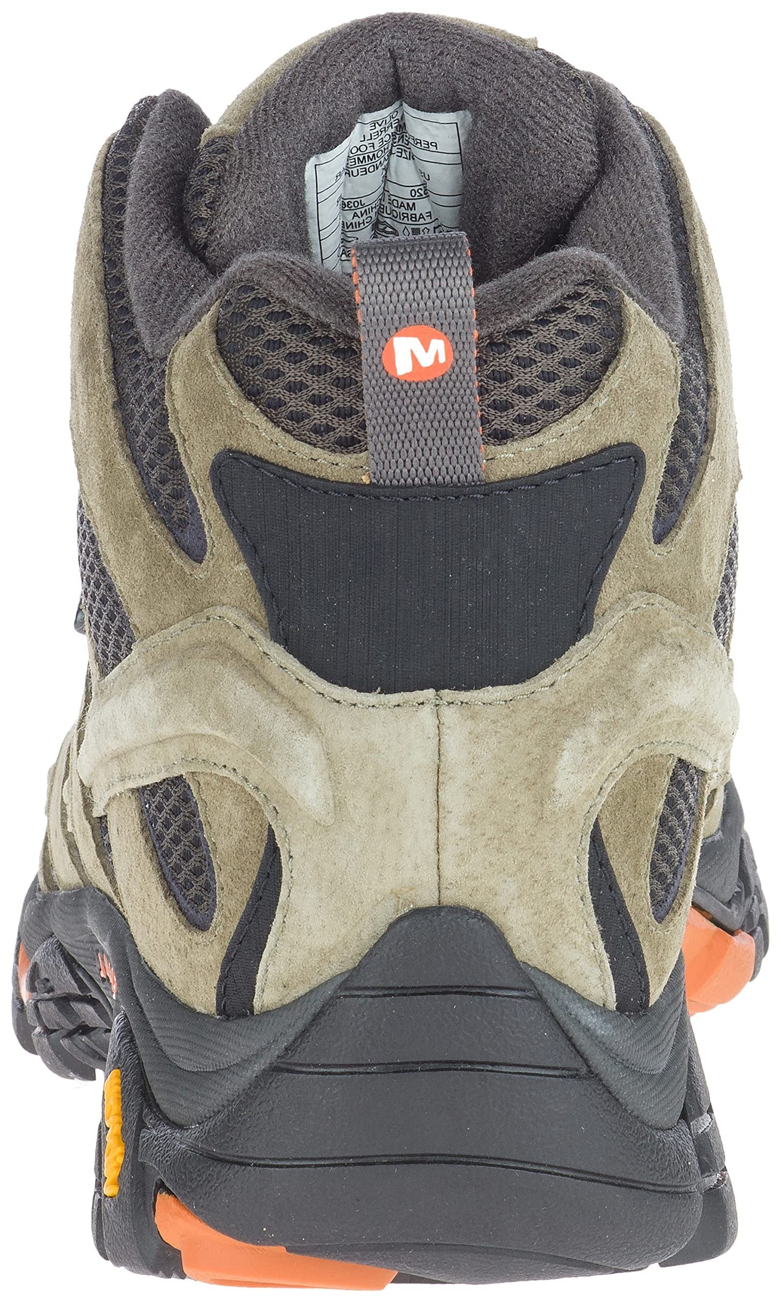 Merrell Men's Moab 2 Mid Waterproof Olive/Orange Hiking Boot 10.5 M US