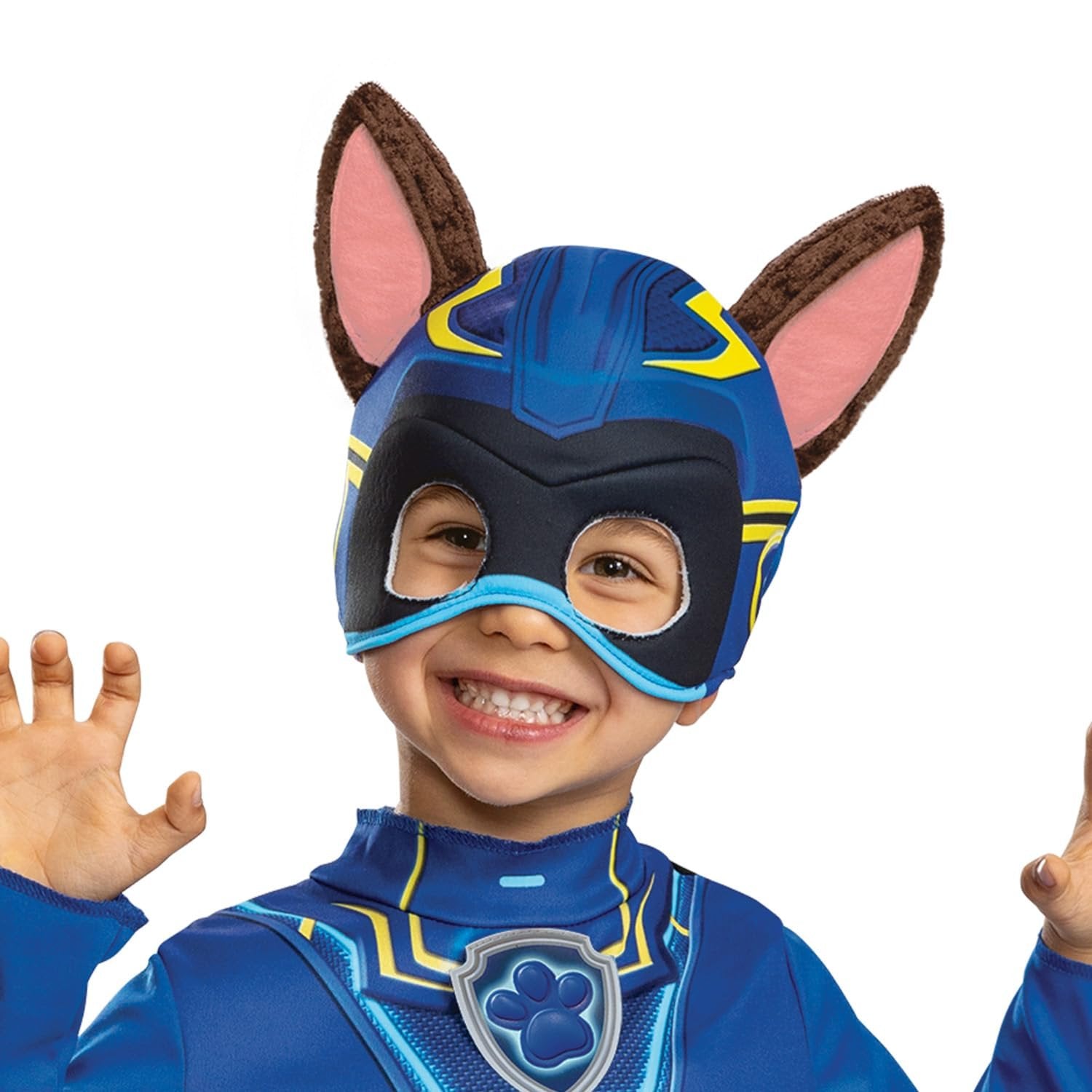 Chase Paw Patrol Costume, Official Toddler Paw Patrol Halloween Outfit with Headpiece for Kids, Size (3T-4T)