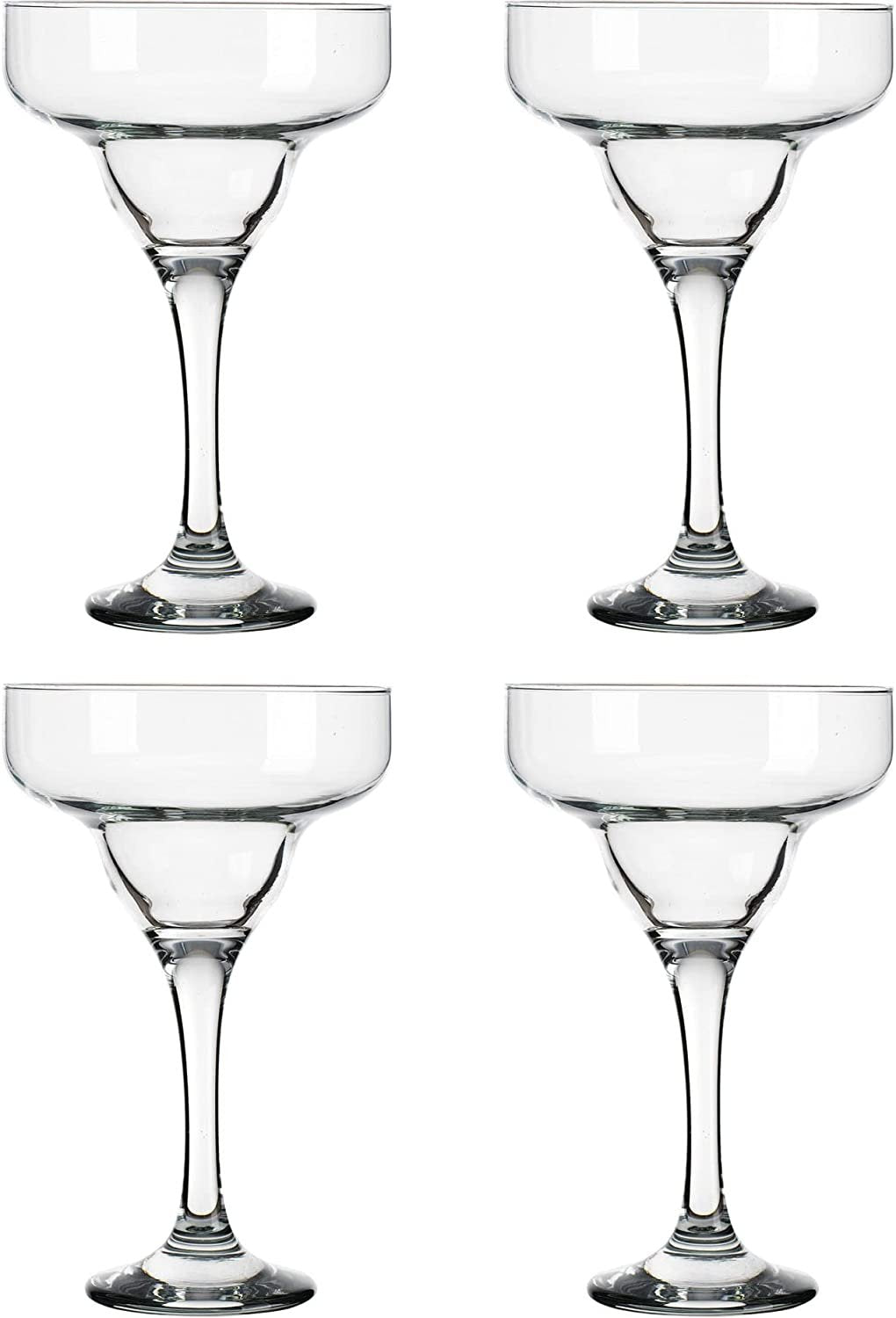 Glaver's Basic Set Of 4 10 oz. Margarita Glasses for Cocktails, Water, Wine, Juice, Dessert, and Everyday Use Crystal Clear Classic Glasses, Dishwasher safe