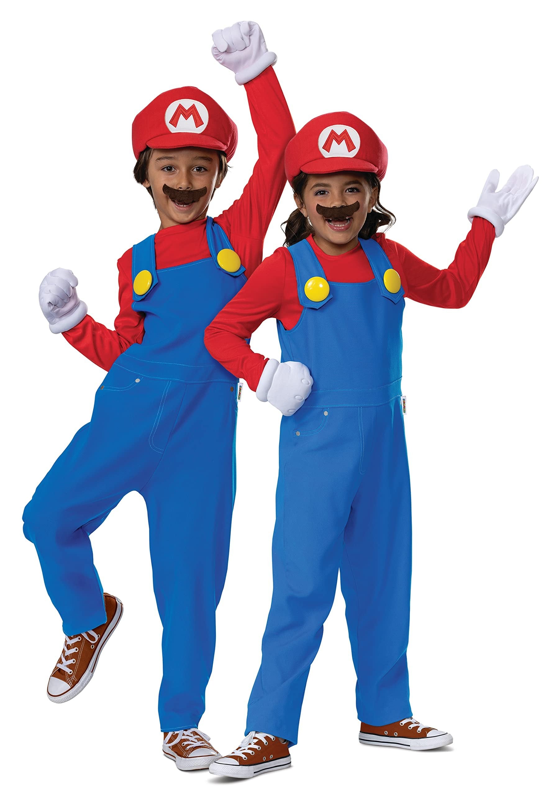 Disguise Mario Costume for Kids, Official Super Mario Bros Costume and Accessories for Children, Size (7-8)