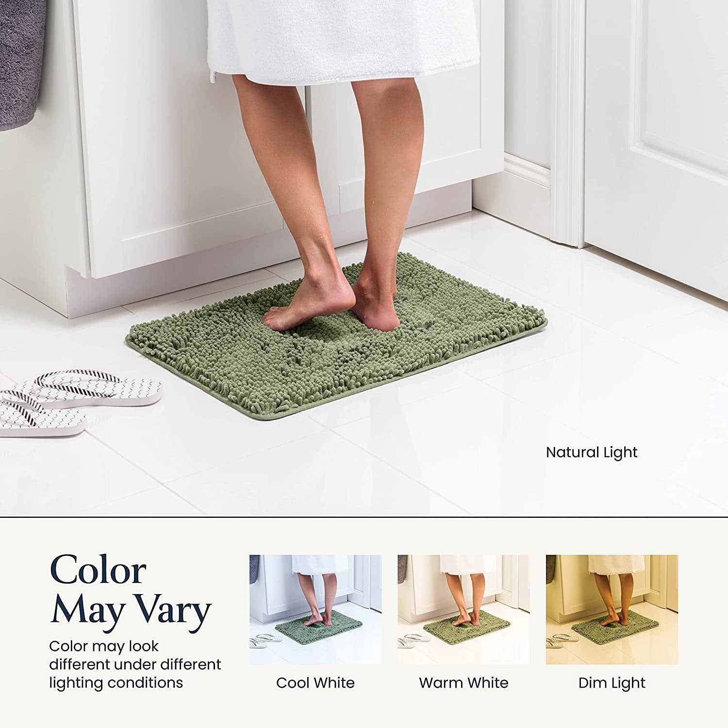 2 Piece Bathroom Rugs Bath Mat Set - Soft Plush Chenille Shower Mats for Bathroom Durable Bath Rug with Rubber Backing, Ultra Absorbent Bath Rugs, Bathtub Mat, Bathroom Rug Mats - 30x20 + 24x17 Inch