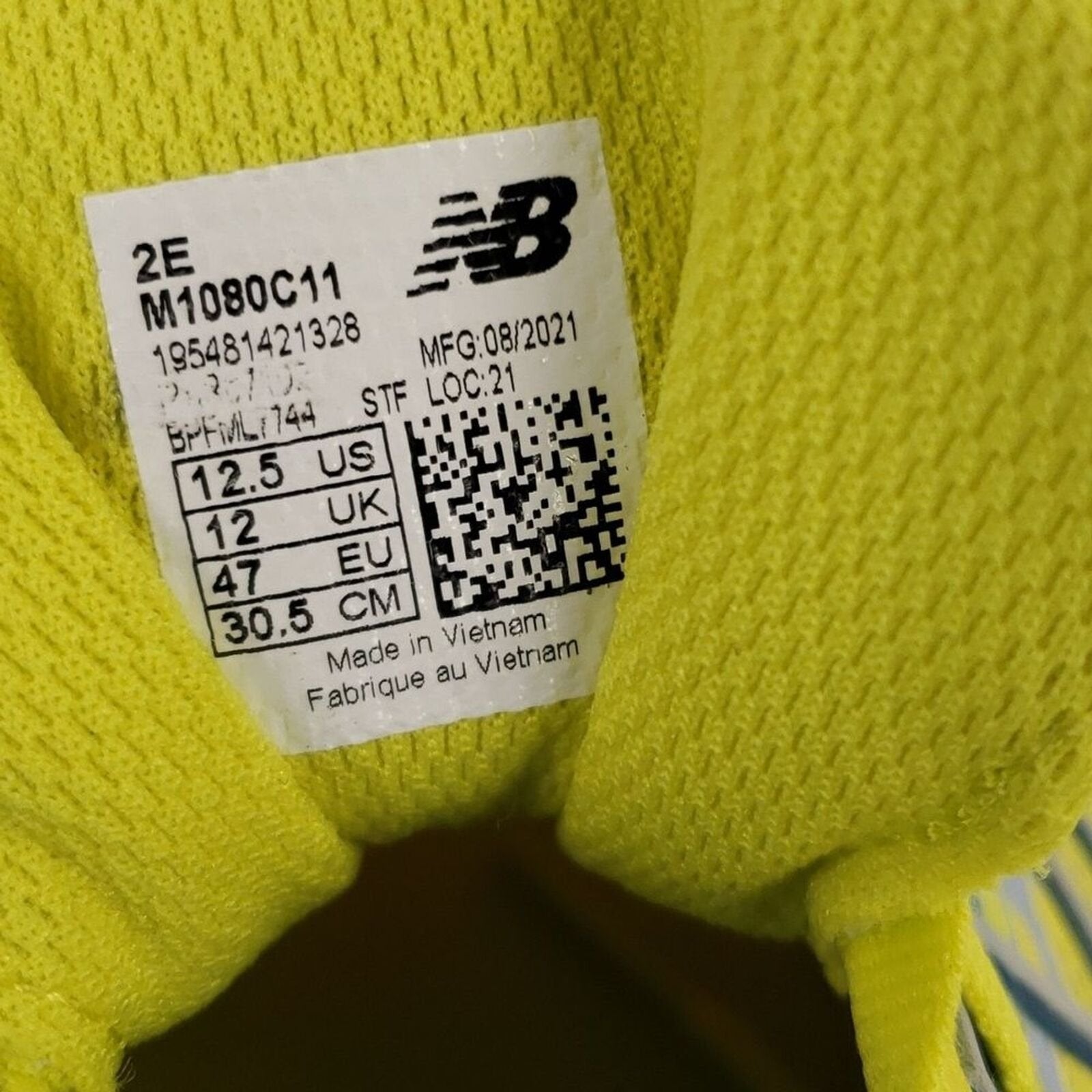 New Balance Mens Fresh Foam Running Shoe Sulphur Yellow Light Slate 12.5 US
