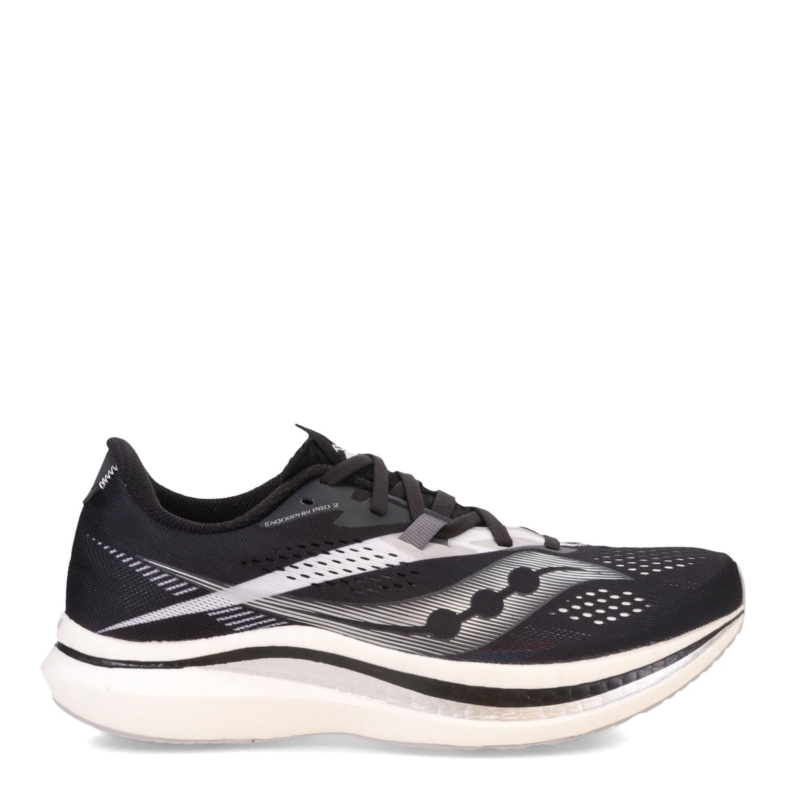 Saucony Men's Endorphin Pro 2 Running Shoe, Black/White, 7.5