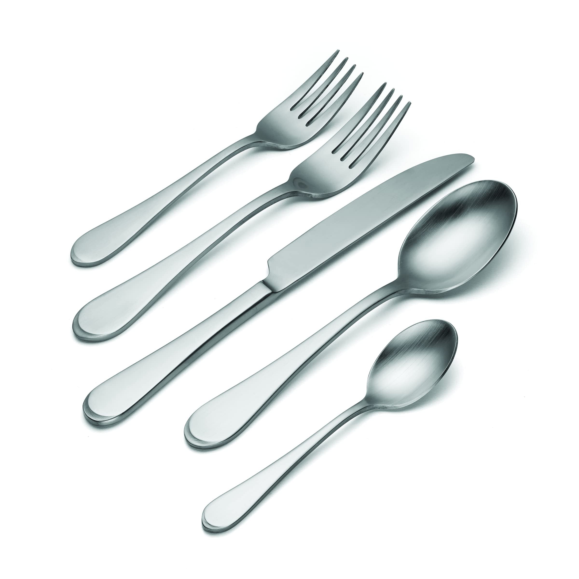 Oneida H326045Al20 Satin Icarus 45 Piece Everyday Flatware Set, Service For 8