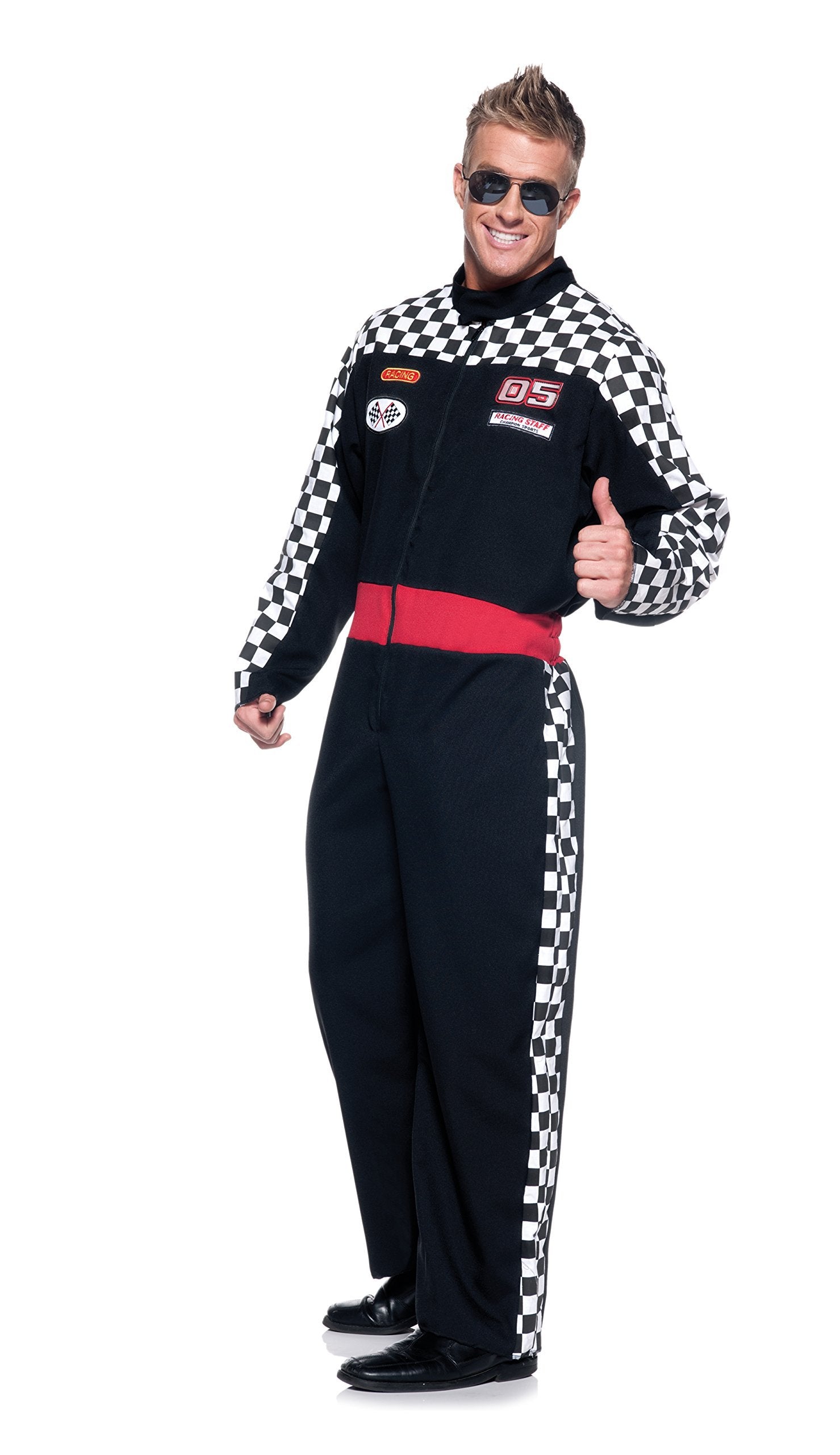 Men's Speed Demon Embroidered Patched Jumpsuit Costume