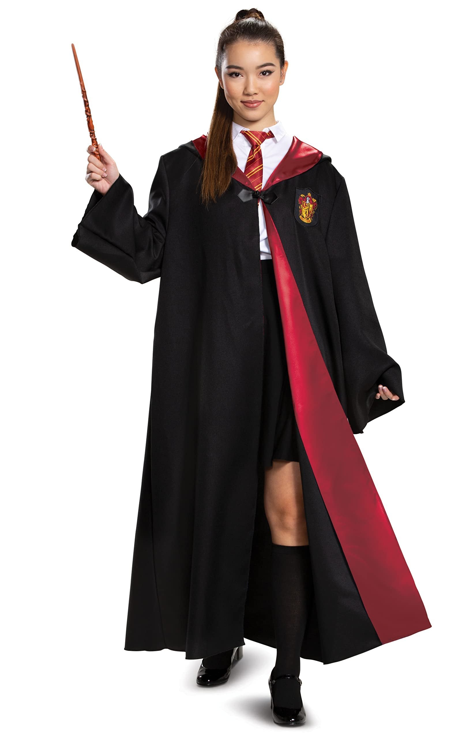 Disguise Harry Potter Gryffindor Costume Combo, Deluxe Hooded Robe with Tie for Adults, As Shown, Extra Large (50-52)