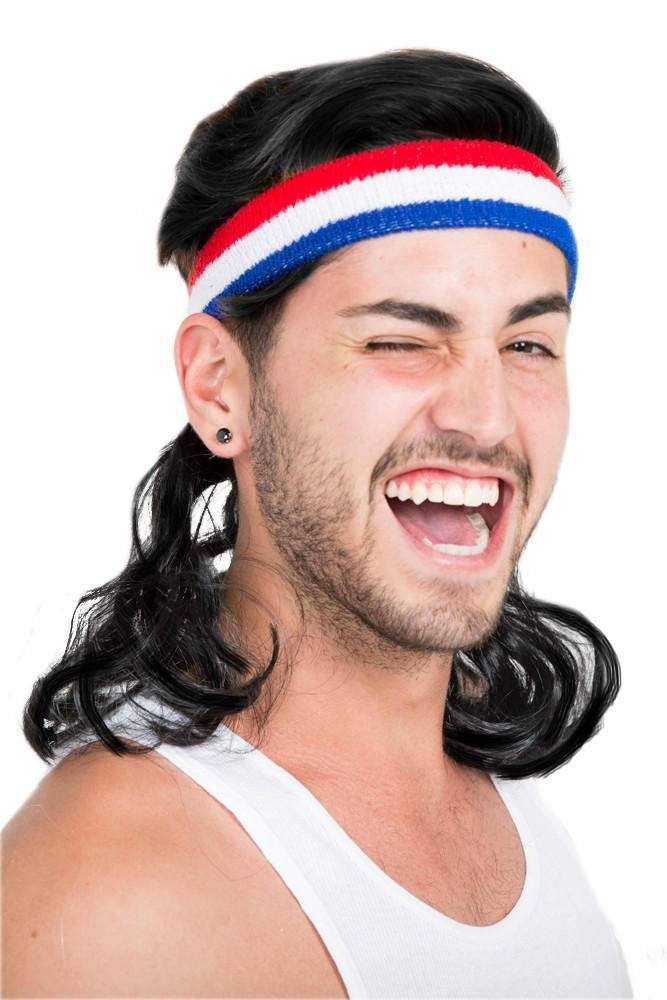 Bobcat Mullet Headband Wig - Black - Free Shipping & Returns