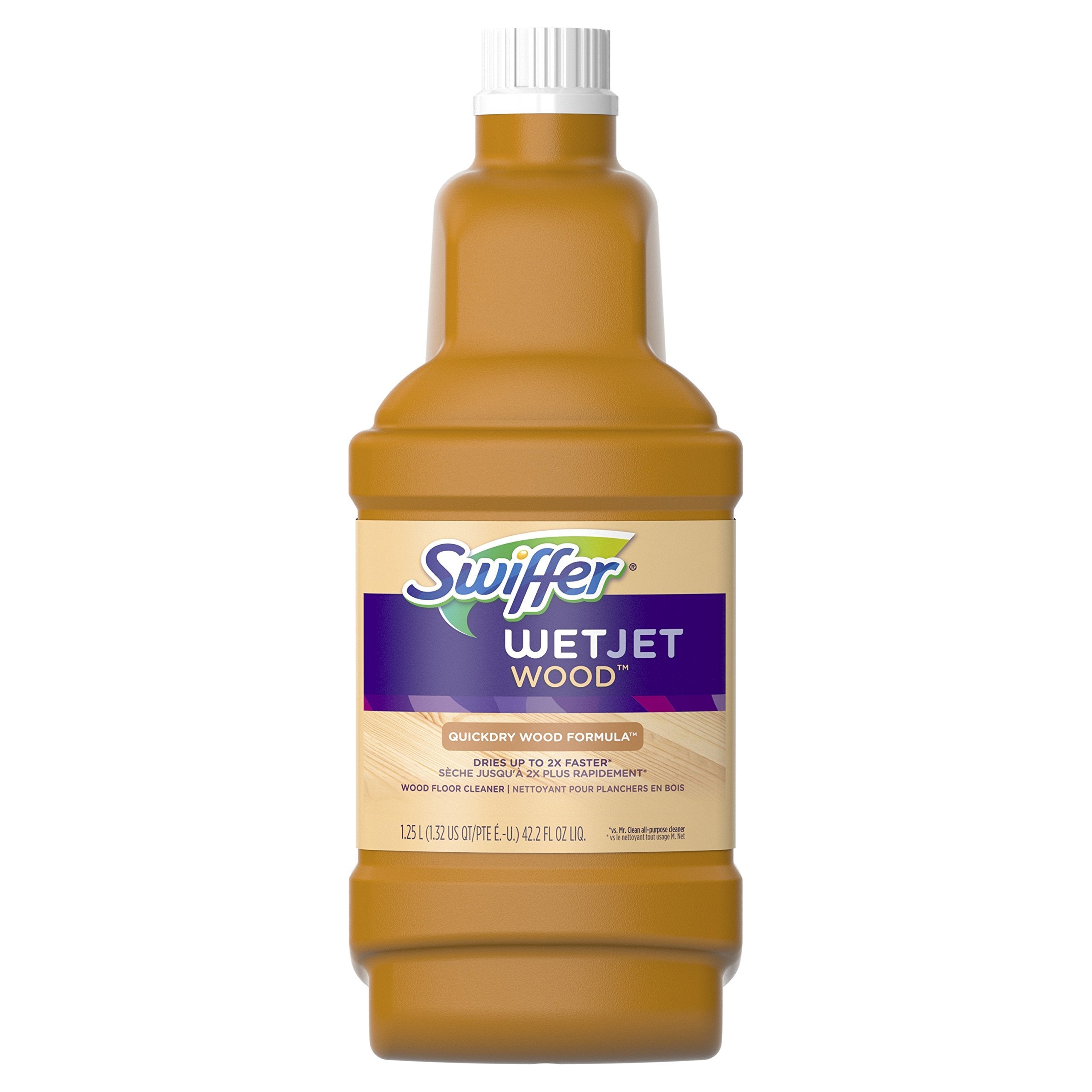 Swiffer WetJet Wood Floor Cleaner Solution Refill, 42.2 fl oz 4 pack