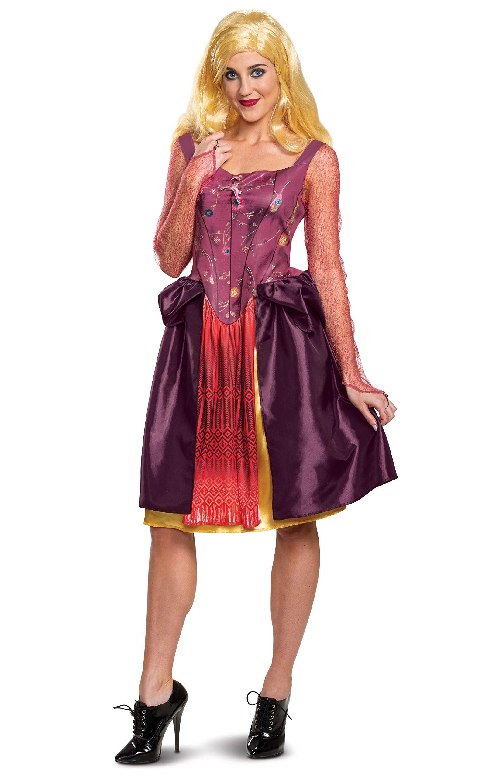 Disguise Women's Disney Hocus Pocus Sarah Classic Adult Costume, Pink & Red, Medium (8-10)