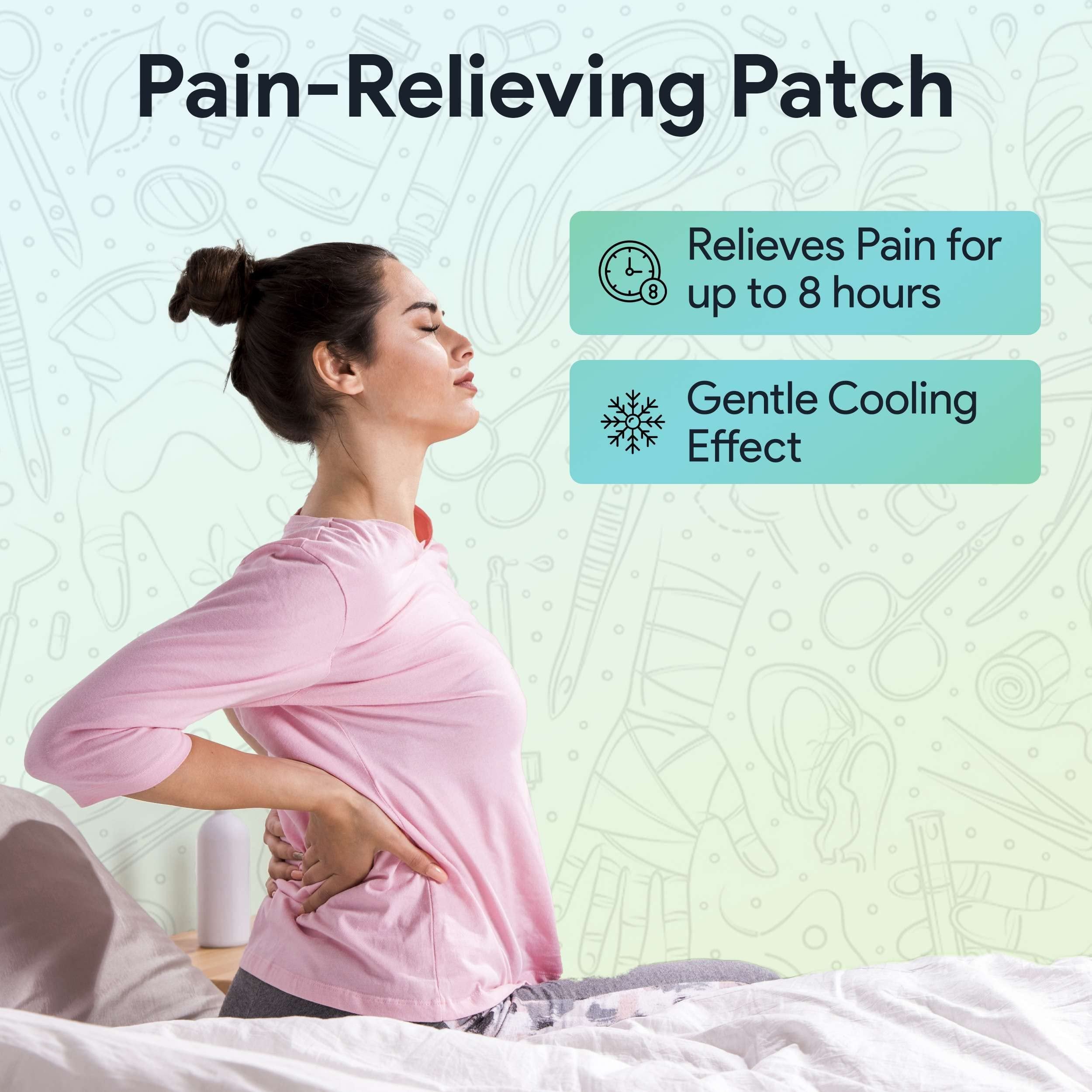 FifthPulse Relief Patch with Menthol - 12 Pack - Gentle and Cooling Patch for Sore Muscles, Aching Joints, Knee and Back Discomfort