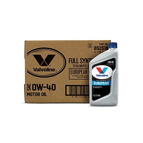 Valvoline European Vehicle Full Synthetic SAE 0W-40 Motor Oil 1 QT, Case of 6