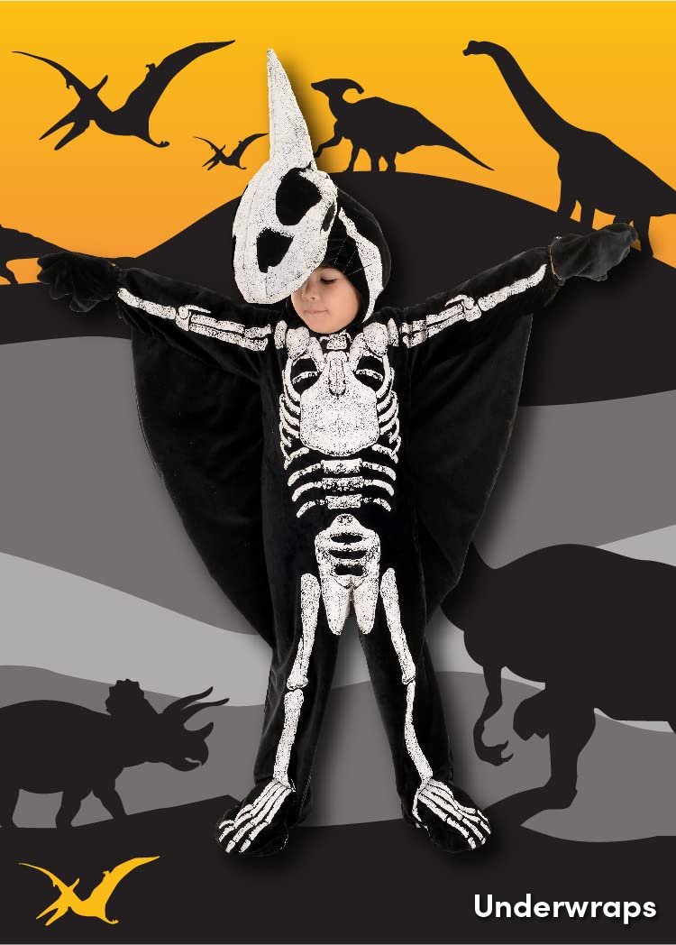 UNDERWRAPS boys Underwraps Kids Fossil Dinosaur Costume, Pterodactyl, Sm Costume, Black/White, Small US