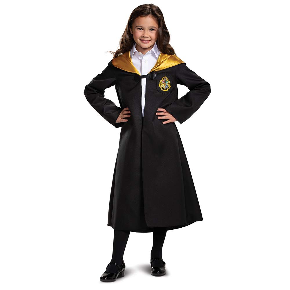 Disguise Harry Potter Hogwarts Robe, Official Wizarding World Costume Robes, Classic Kids Size Dress Up Accessory, Child Size Medium (7-8), Black & Gold