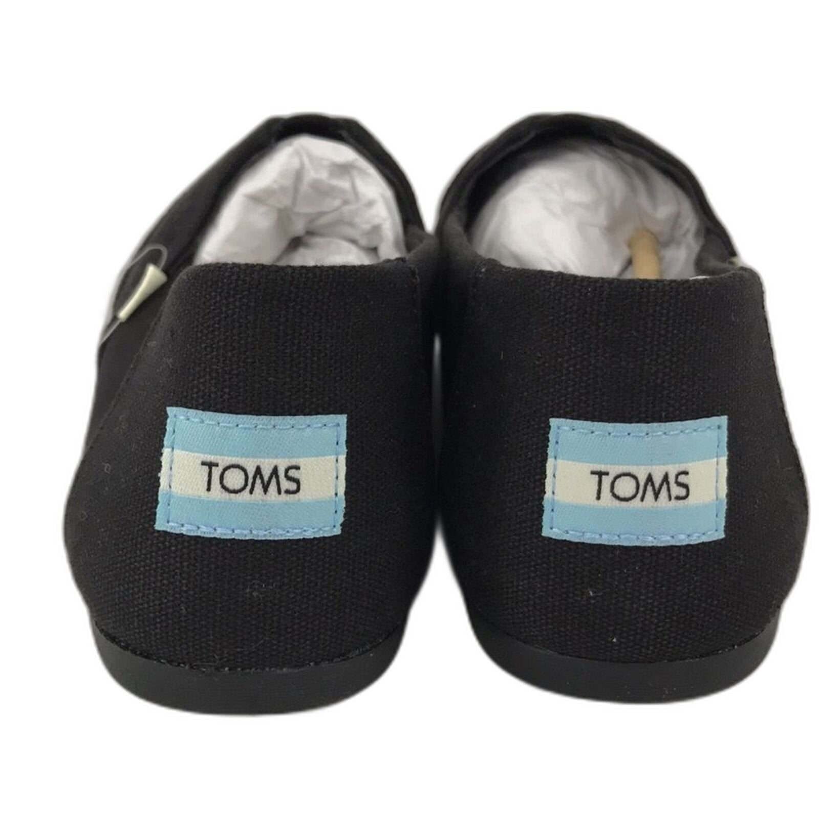 TOMS Womens Alpargata Recycled Cotton Canvas Slip On Sneaker Black 9 US