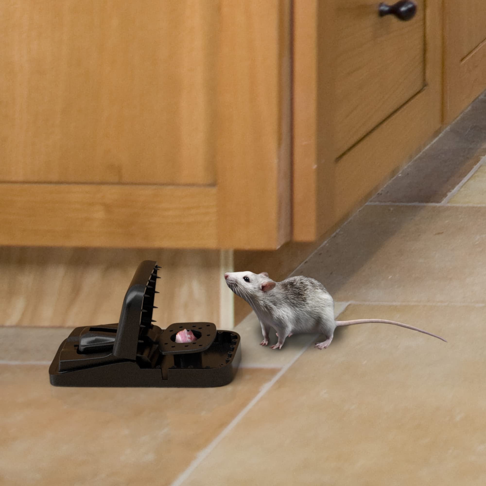 BLACK+DECKER Rat Trap Outdoor & Rat Traps Indoor - Mouse Traps Indoor for Home Instantly Kill Squirrel & Chipmunk Trap- Rodent Snap Trap, Touch Free & Reusable Pest Control, 4 Pack