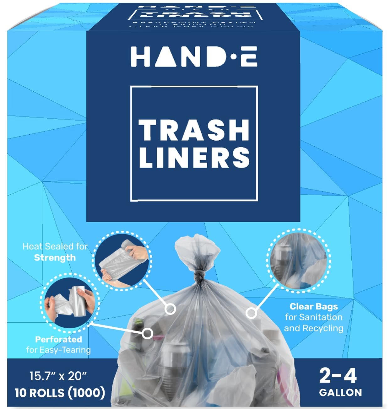 Small Trash Can Liners, 300 Count - 4 Gallon Garbage Bags for Office Trash Cans, Bathrooms, Laundry, Bedrooms - 22 Microns Thick, Gray Transparent