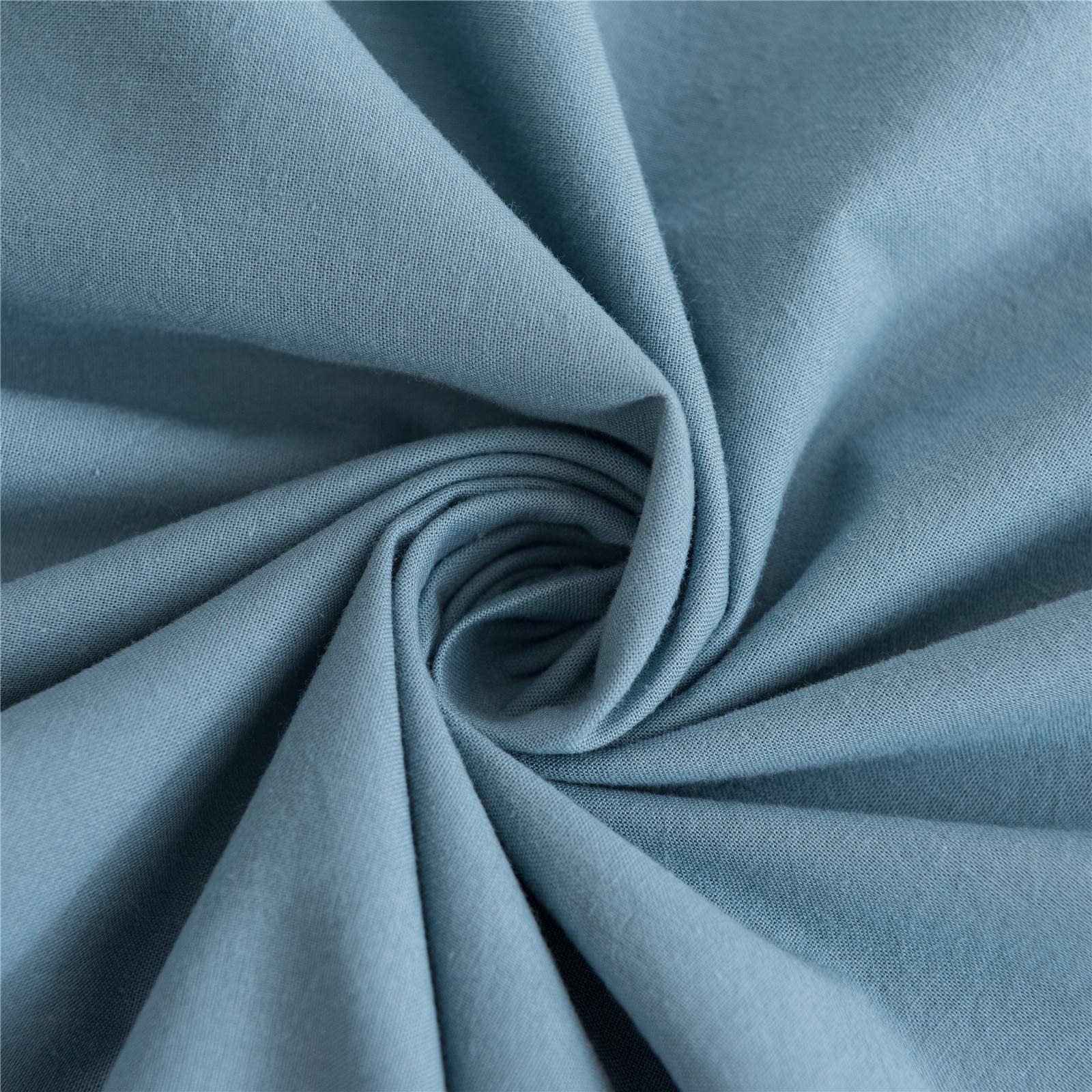 JELLYMONI Grayish Blue 100% Washed Cotton Standard Pillowcases Set, 2 Pack Luxury Soft Breathable Pillow Covers with Button Closure(Pillows are not Included)