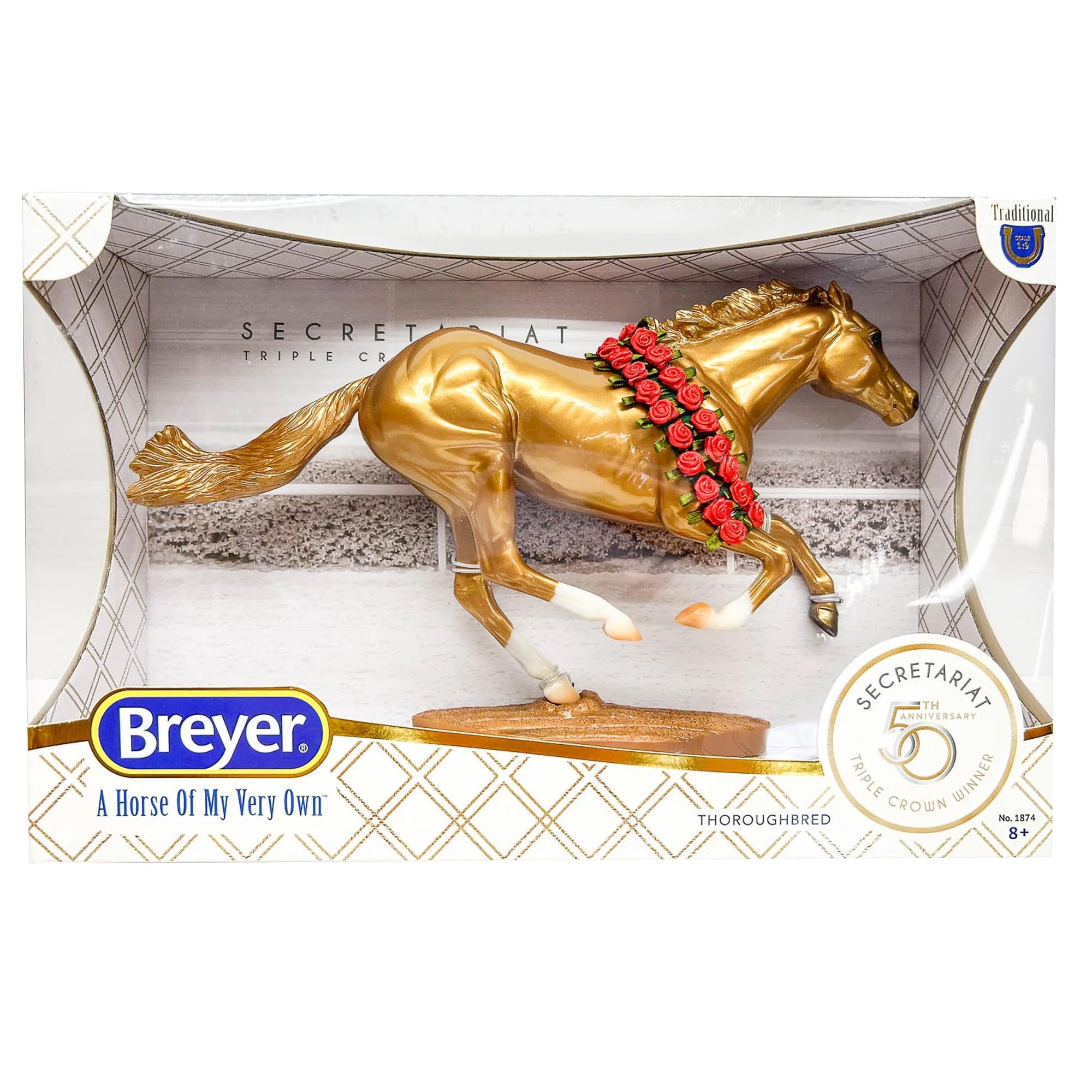 Breyer Horses Traditional Series - Secretariat 50th Anniversary Model | Limited Edition | Horse Toy Model | 14.25" x 9" | 1:9 Scale | Model #1874