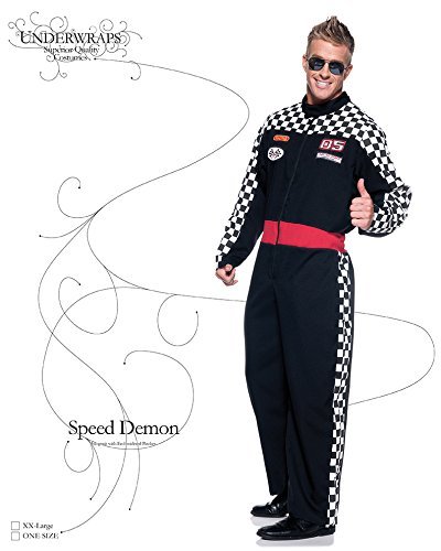 Men's Speed Demon Embroidered Patched Jumpsuit Costume