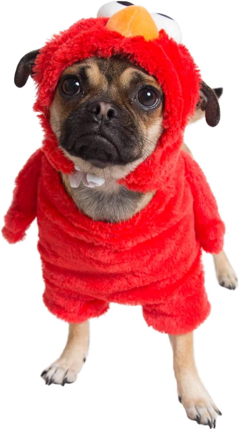 Pet Krewe Elmo Dog Costume & Cat Costume Medium - Sesame Street Elmo Pet Costume - Perfect for Halloween, Christmas Holiday, Parties, Photoshoots, Gifts for Dog & Cat Lovers