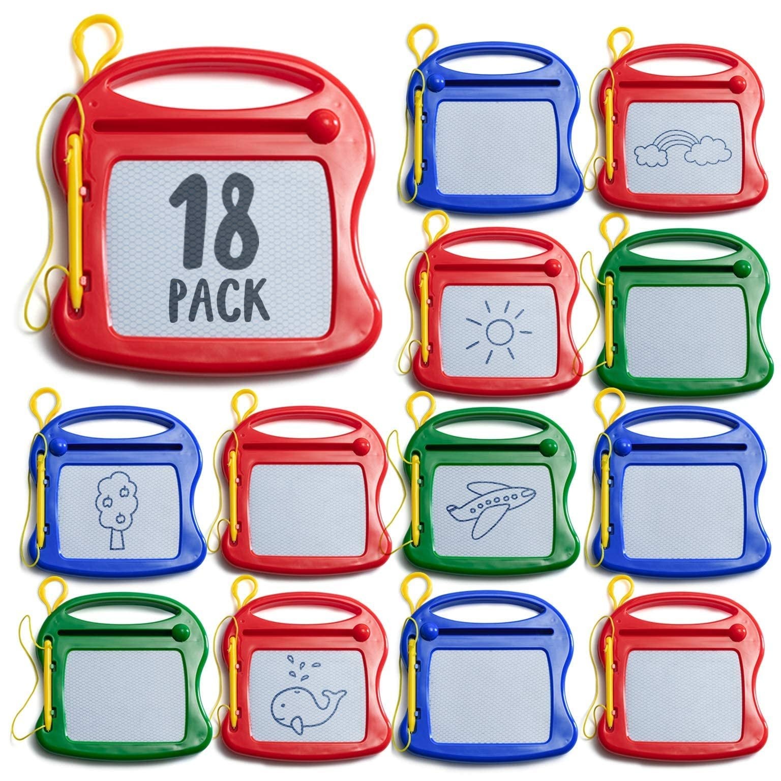 Prextex 36 Pack of Mini Magnetic Drawing Board for Kids - Mini Doodle Pad Bulk Toys for Party Favors for Kids 4-8 and 8-12 - Classroom Prizes, Goodie Bags for Kids Birthday Party