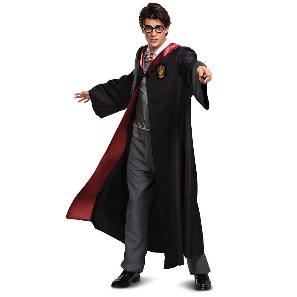 Disguise Men's Harry Potter Deluxe Adult Costume, Black & Red, XL (42-46)