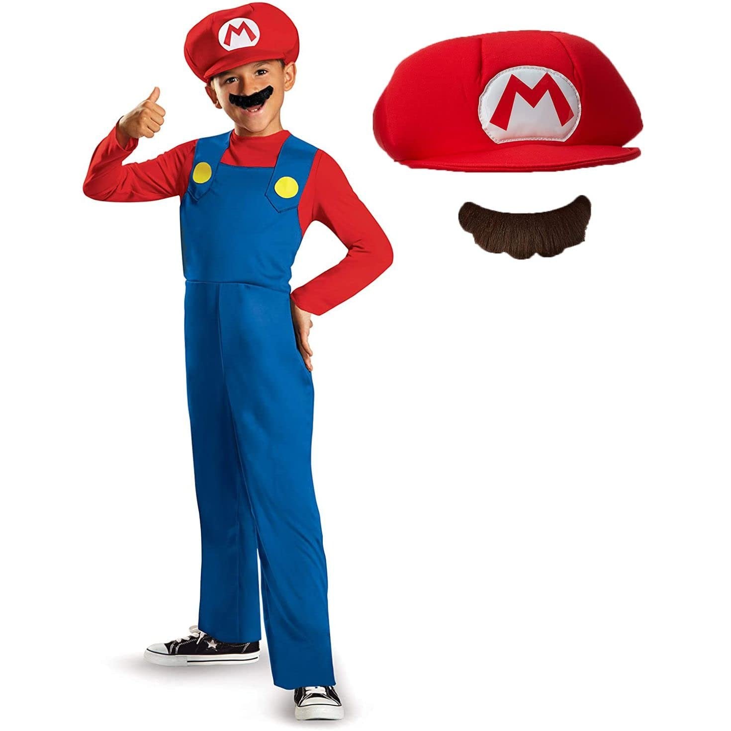 Nintendo Super Mario Brothers Mario Classic Boys Costume, Large/10-12