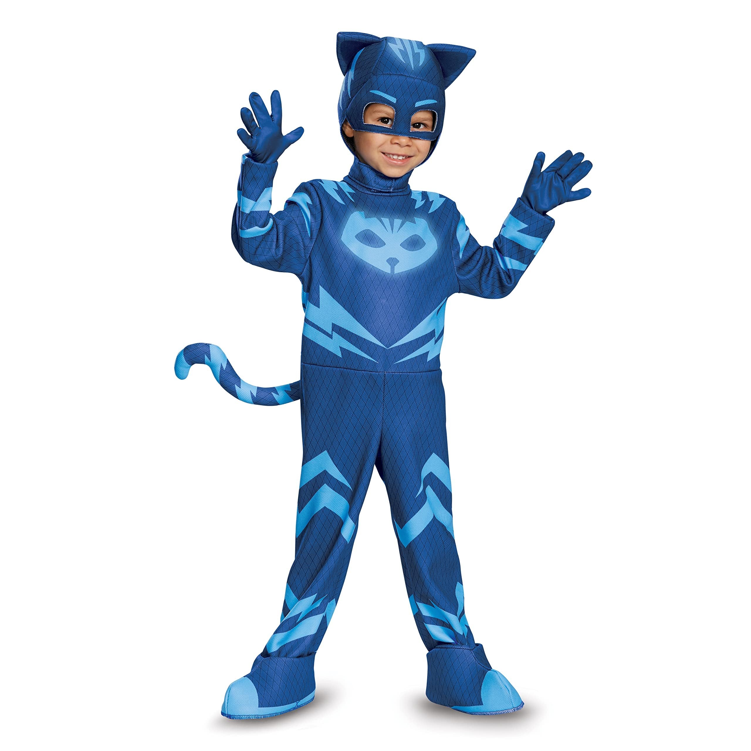 Catboy Deluxe PJ Masks Costume, Size Medium 3T-4T, Blue - Free Shipping & Returns