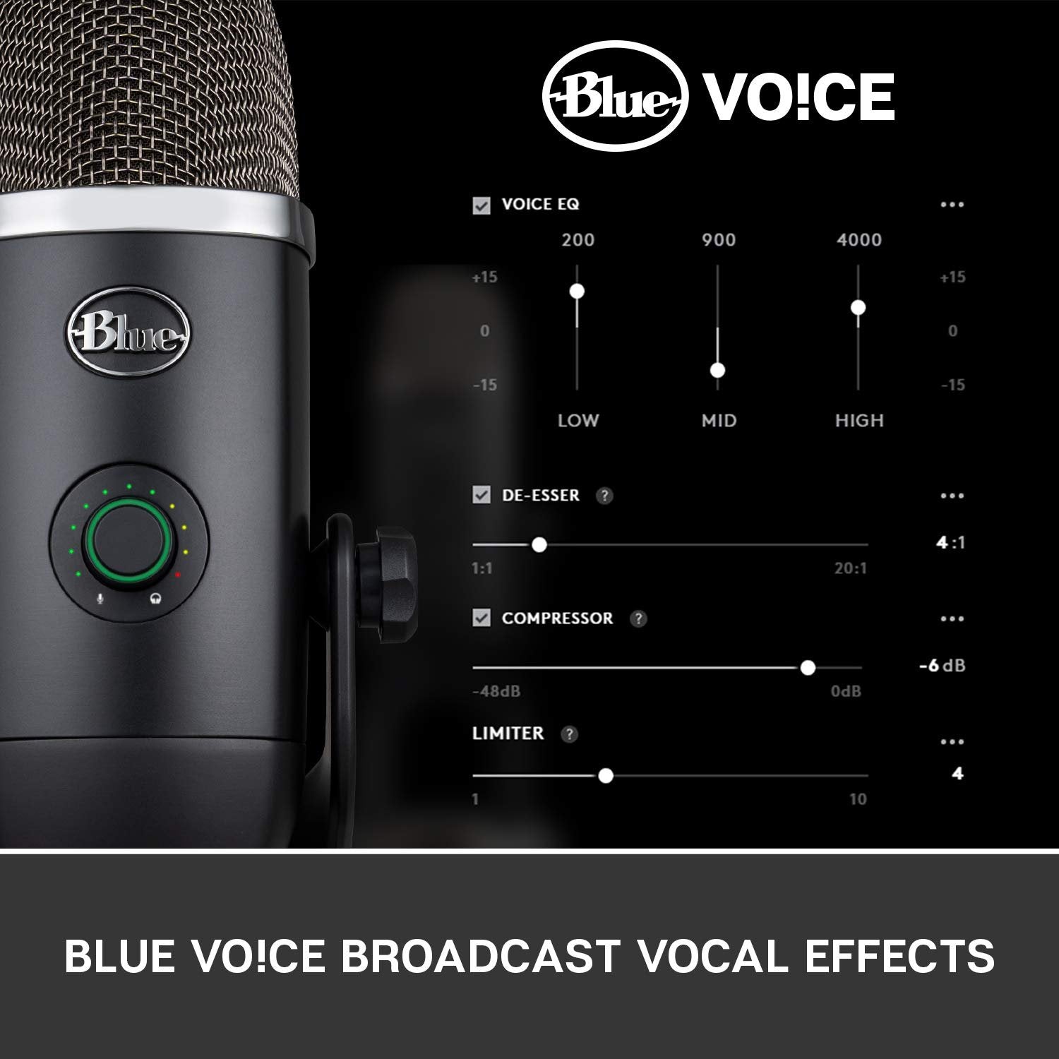 Logitech for Creators Blue Yeti X USB Microphone for Gaming, Streaming, Podcasting, Twitch, YouTube, Discord, Recording for PC and Mac, 4 Polar Patterns, Studio Quality Sound, Plug & Play-Dark Grey